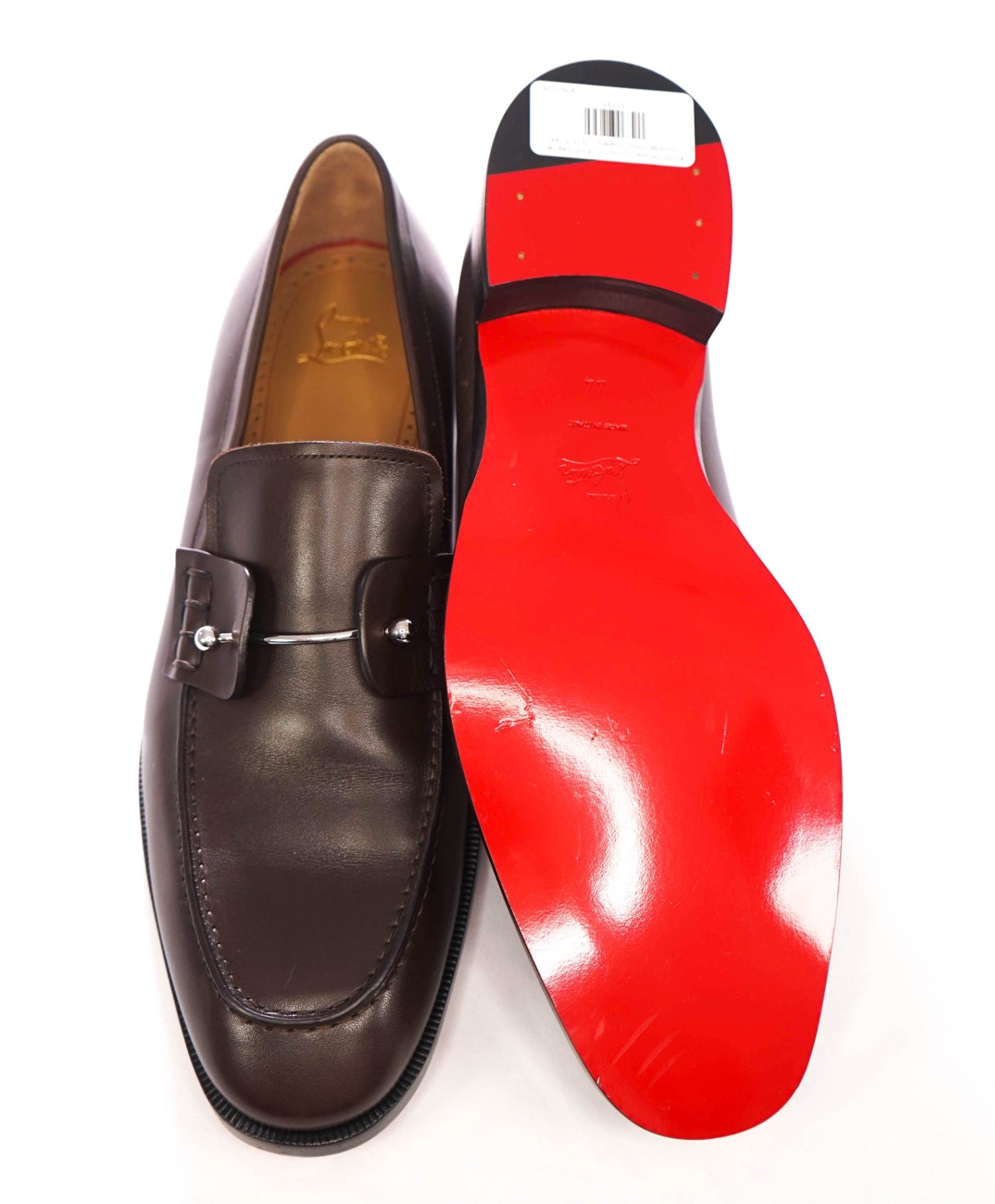 $1,195 Christian Louboutin - Brown Leather *CHAMBELIMOC* Loafers - US 11 (EU44)