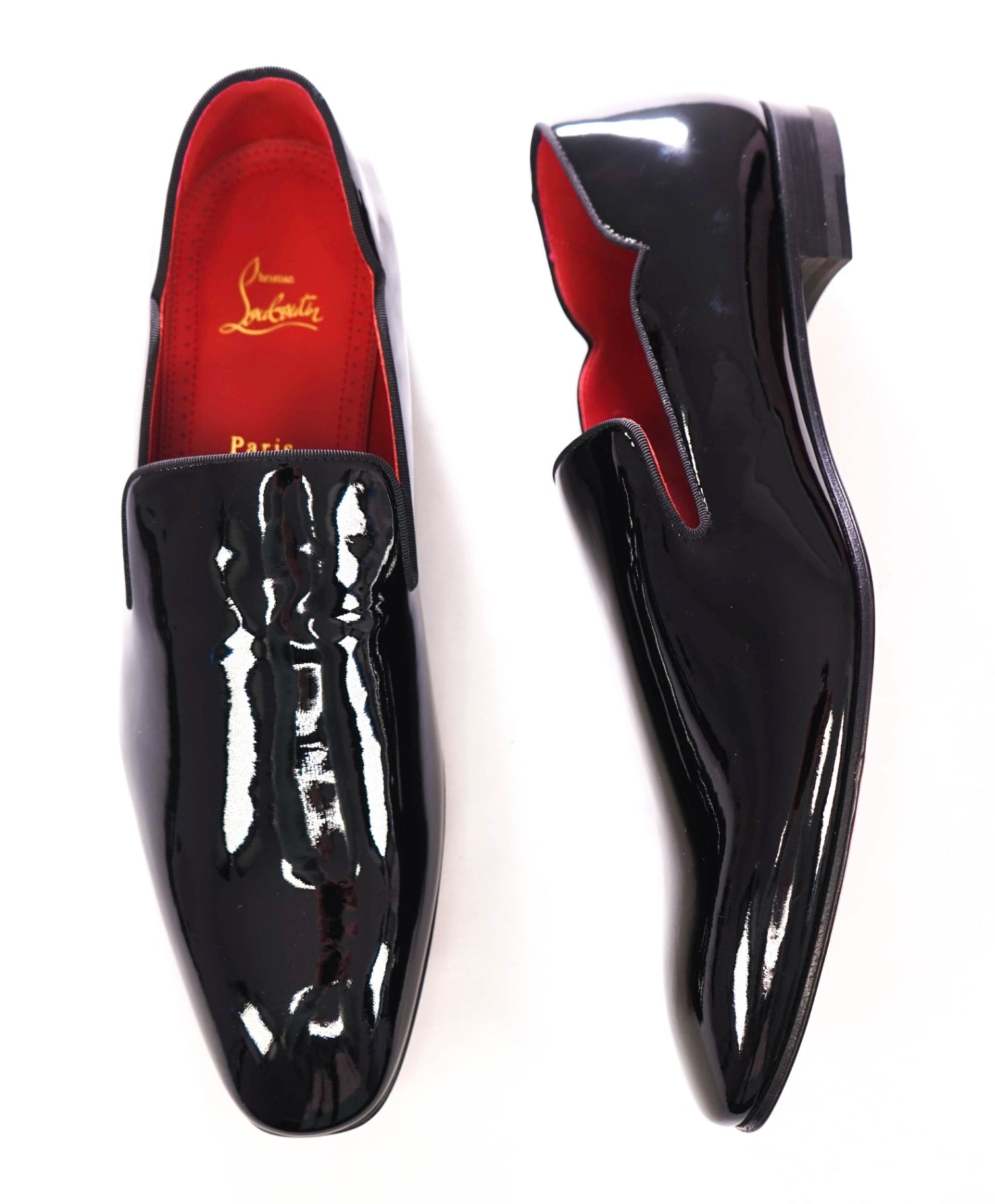 $1,050 CHRISTIAN LOUBOUTIN - * DANDY CHICK* Black Patent Loafers - US 11.5 (EU44.5)