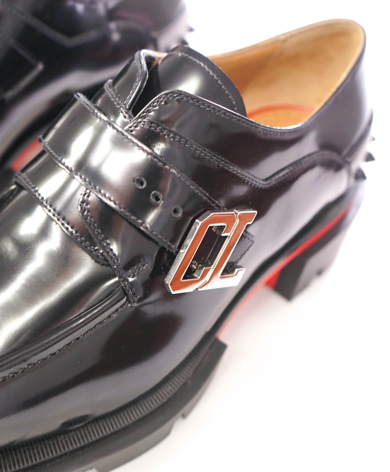 $1,450 CHRISTIAN LOUBOUTIN - Black Leather "OUR GEORGES" Loafers - US 9 (42EU)