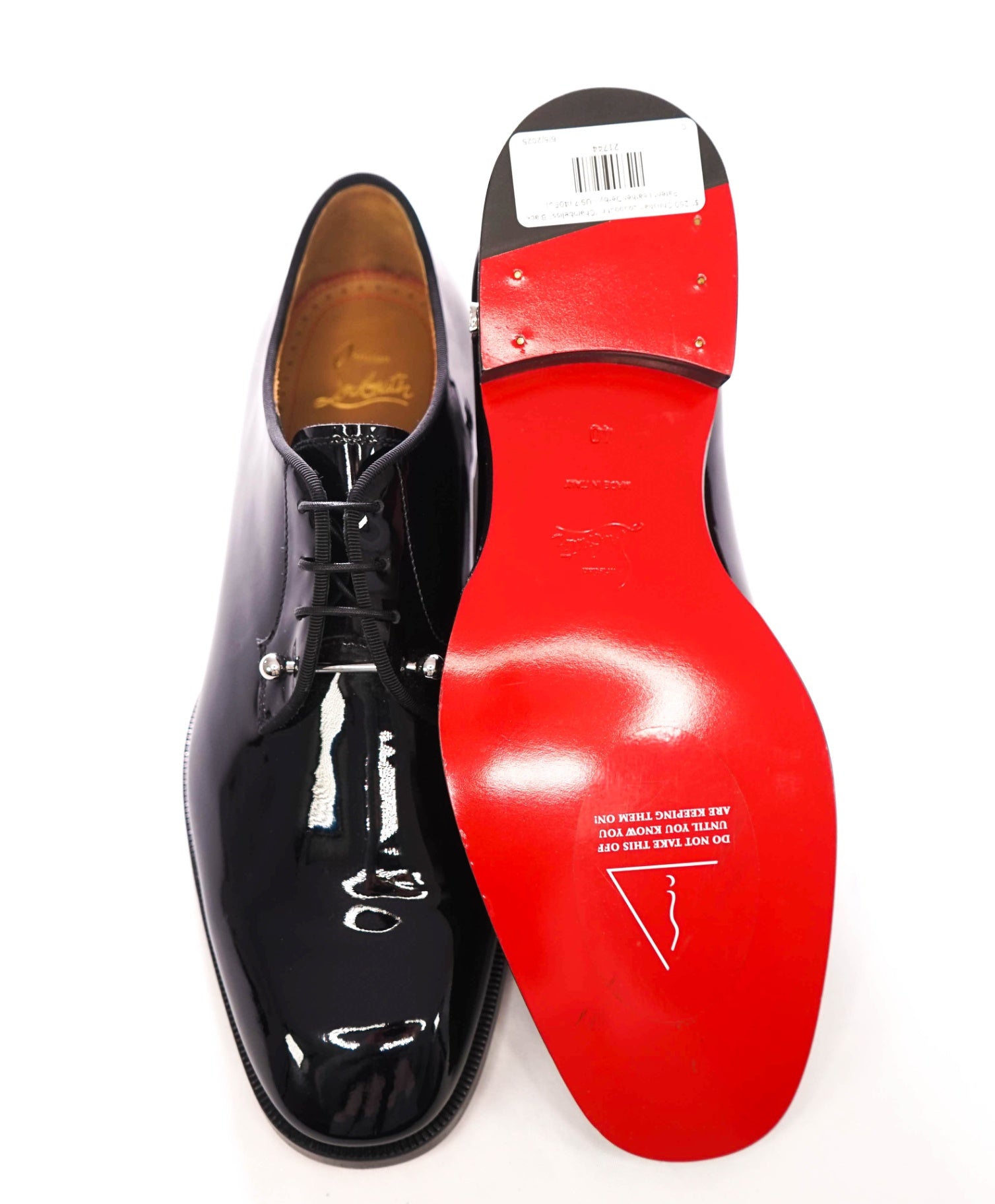 $1,250 Christian Louboutin "Chambeliss" Black Patent Leather Derby - US 7 (40EU)