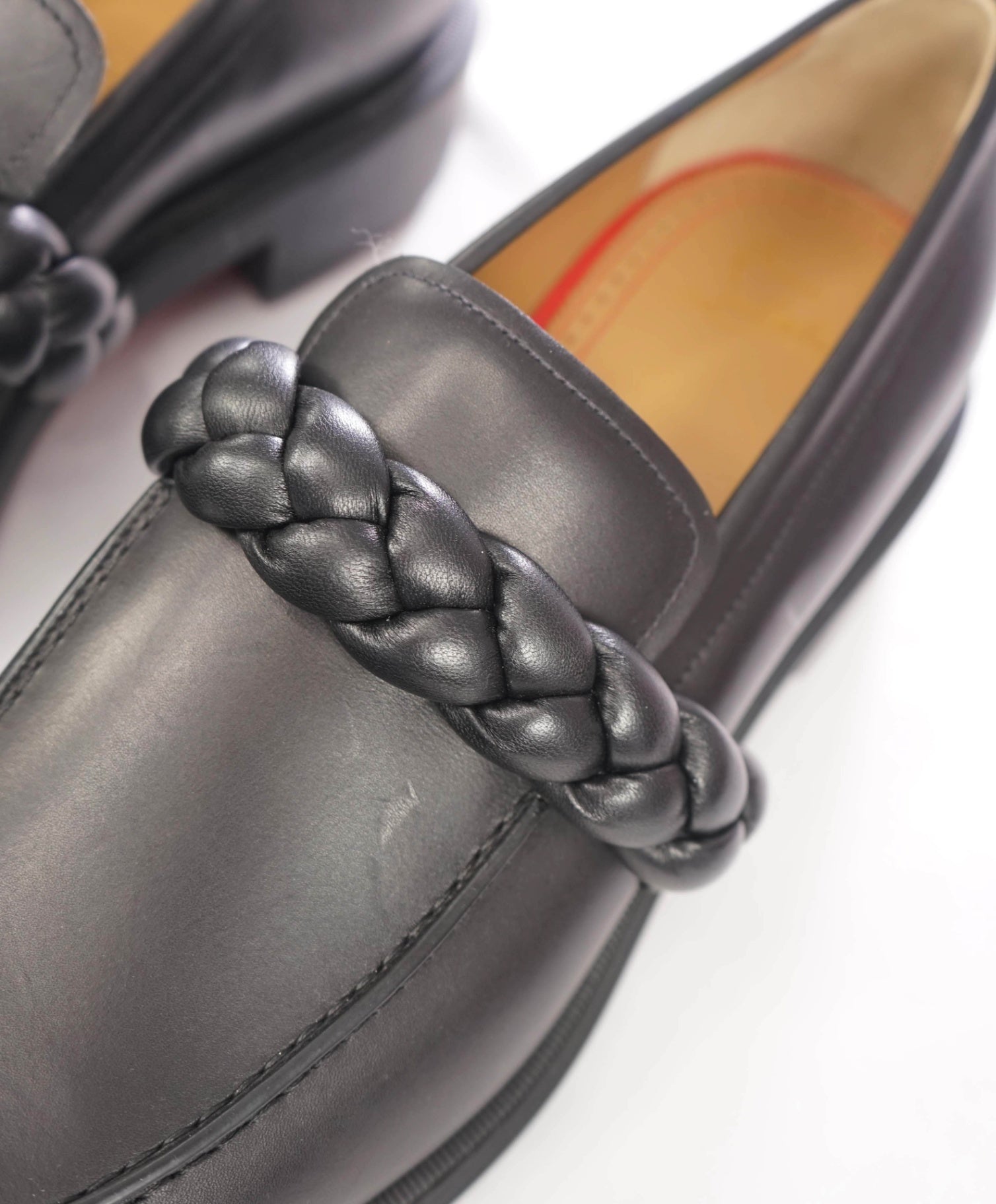 $1,095 Christian Louboutin - "URBINO" Mock Braid Loafers - US 10 (43EU)