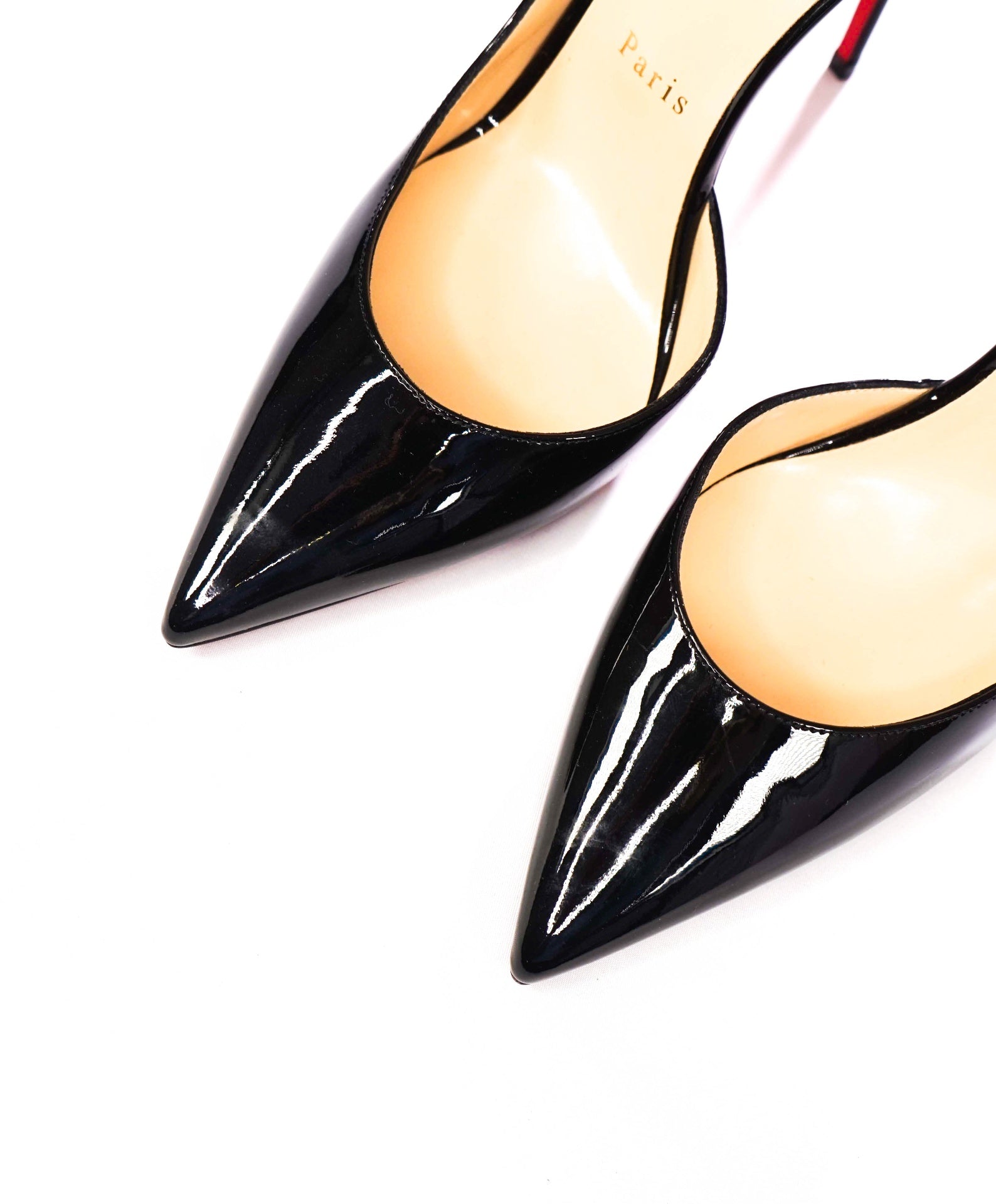 $845 CHRISTIAN LOUBOUTIN - Black Leather 100mm *IRIZA* Pumps - US 9 (39EU)