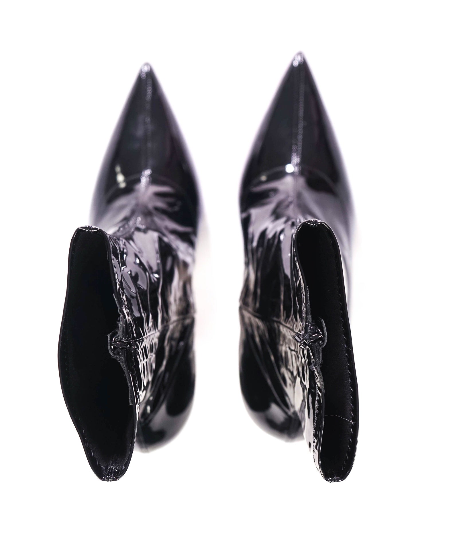 $1,995 CHRISTIAN LOUBOUTIN - Black Lip Strass Crystal 100mm Boots - US 9.5 (39.5EU)