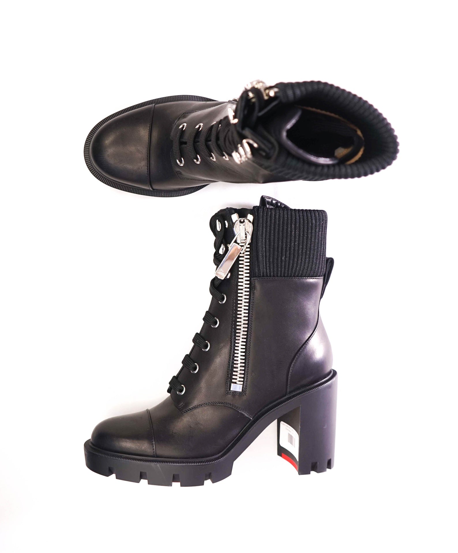 $2,295 CHRISTIAN LOUBOUTIN - Black EN HIVER Boots - US 7.5 (37.5EU)