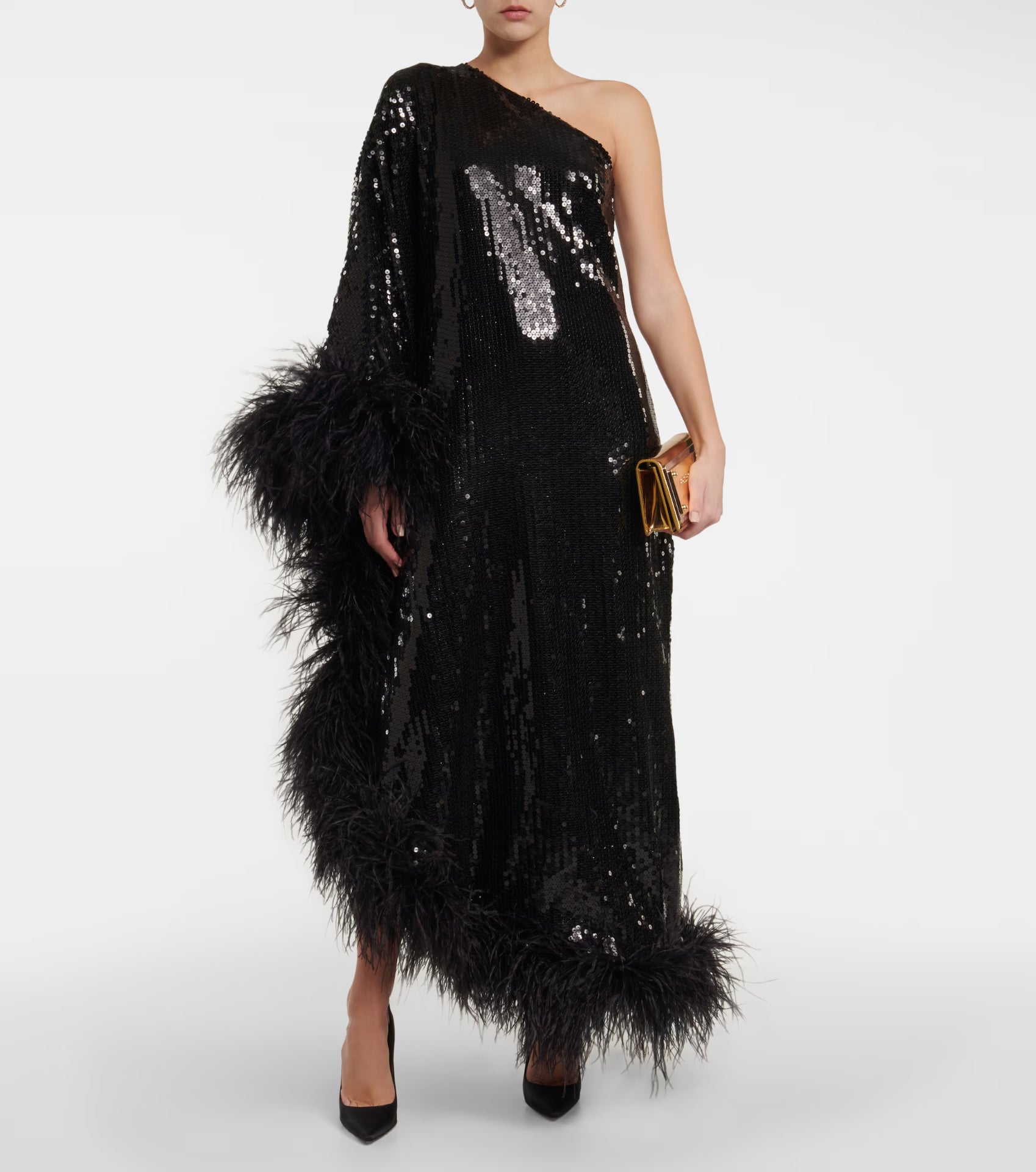 $1,495 CHRISTIAN LOUBOUTIN - Black Satin Crystal Embellished 100mm *HOT CHICK* Pumps - US 7 (37EU)