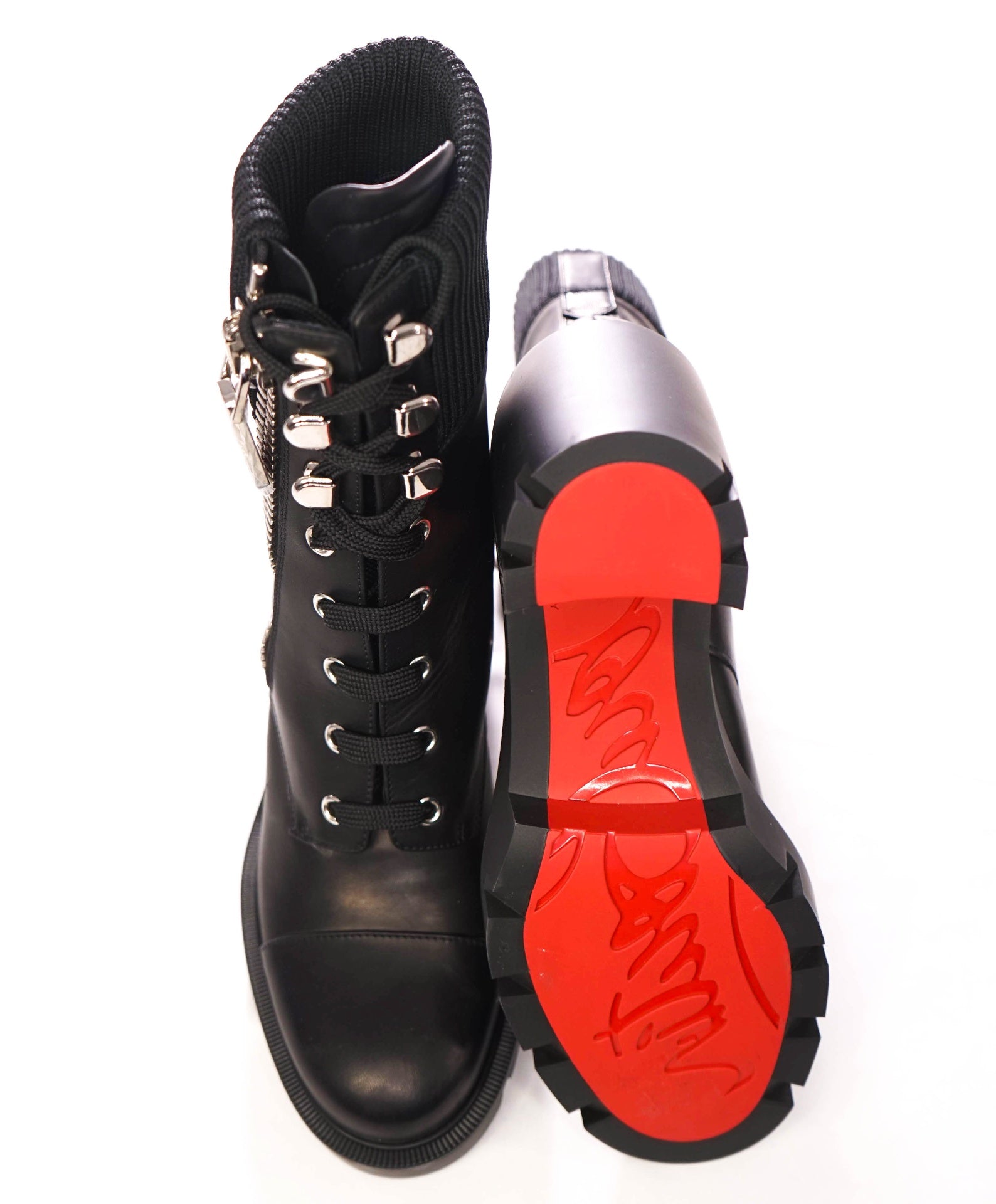 $2,295 CHRISTIAN LOUBOUTIN - Black EN HIVER Boots - US 7.5 (37.5EU)
