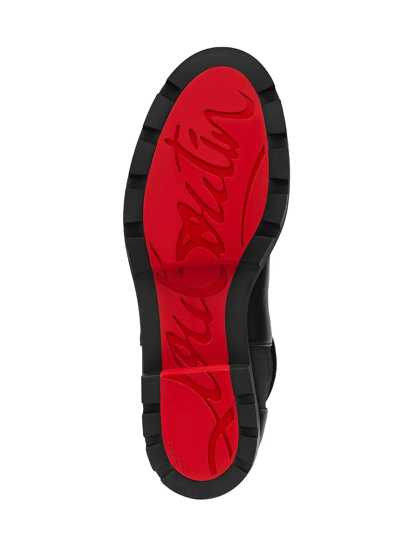 $1,295 CHRISTIAN LOUBOUTIN - Black Leather Lug Boots - US 7 (37EU)