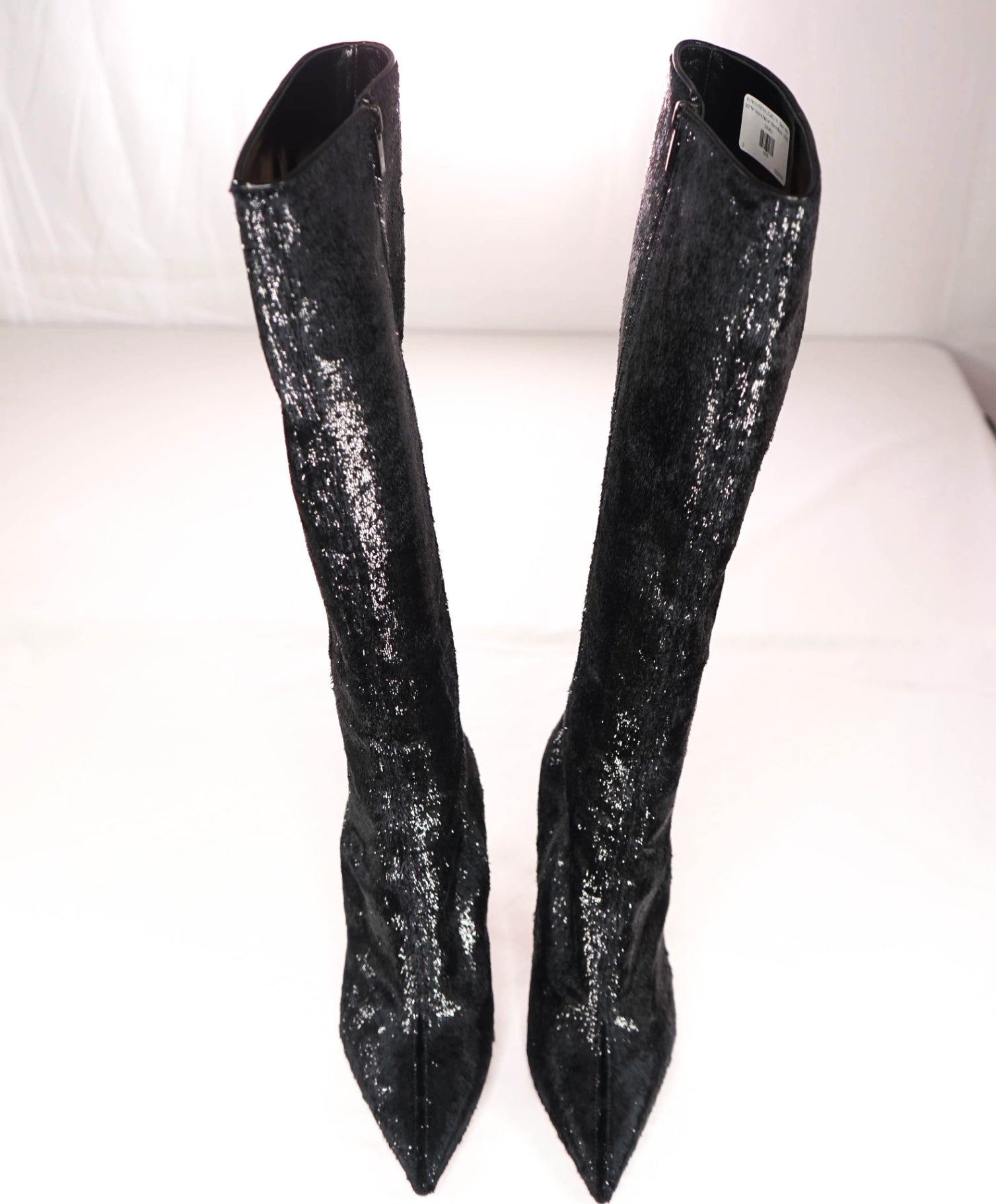 $1,845 CHRISTIAN LOUBOUTIN - Black "KATE BOTTA" Velours Papillon 100mm Boots - US 9.5 (39.5EU)