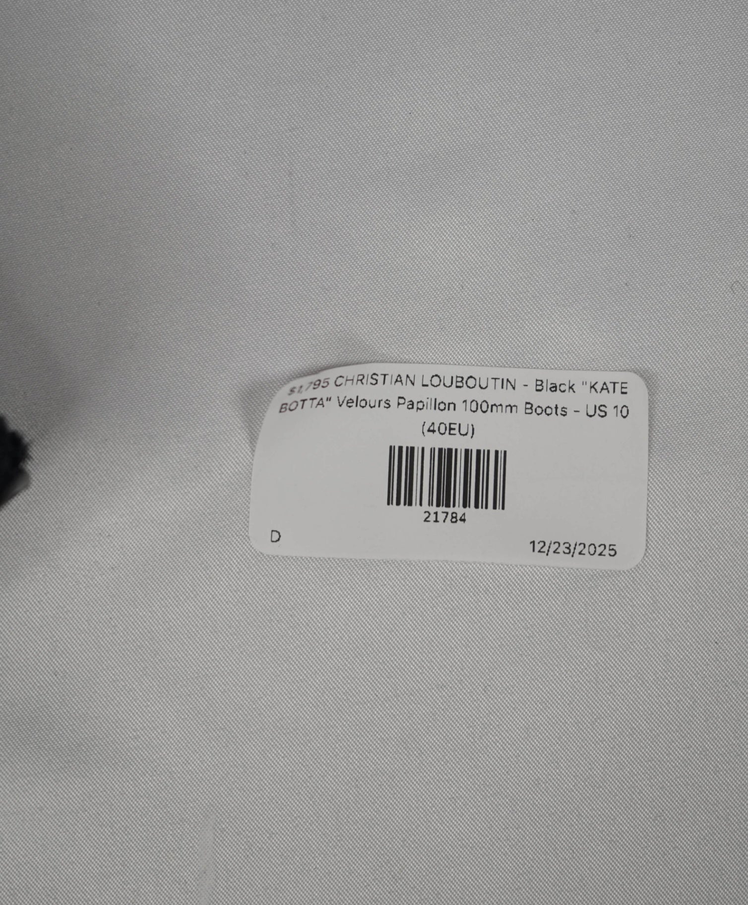 $1,845 CHRISTIAN LOUBOUTIN - Black "KATE BOTTA" Velours Papillon 100mm Boots - US 10 (40EU)
