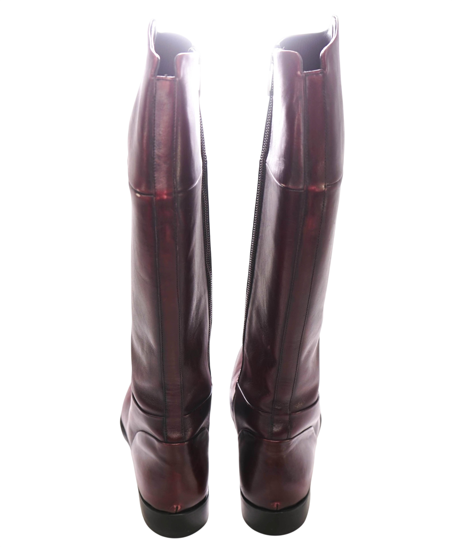 $1,595 ZEGNA - Brown / Burgundy Riding Boots - 9 US (8UK)
