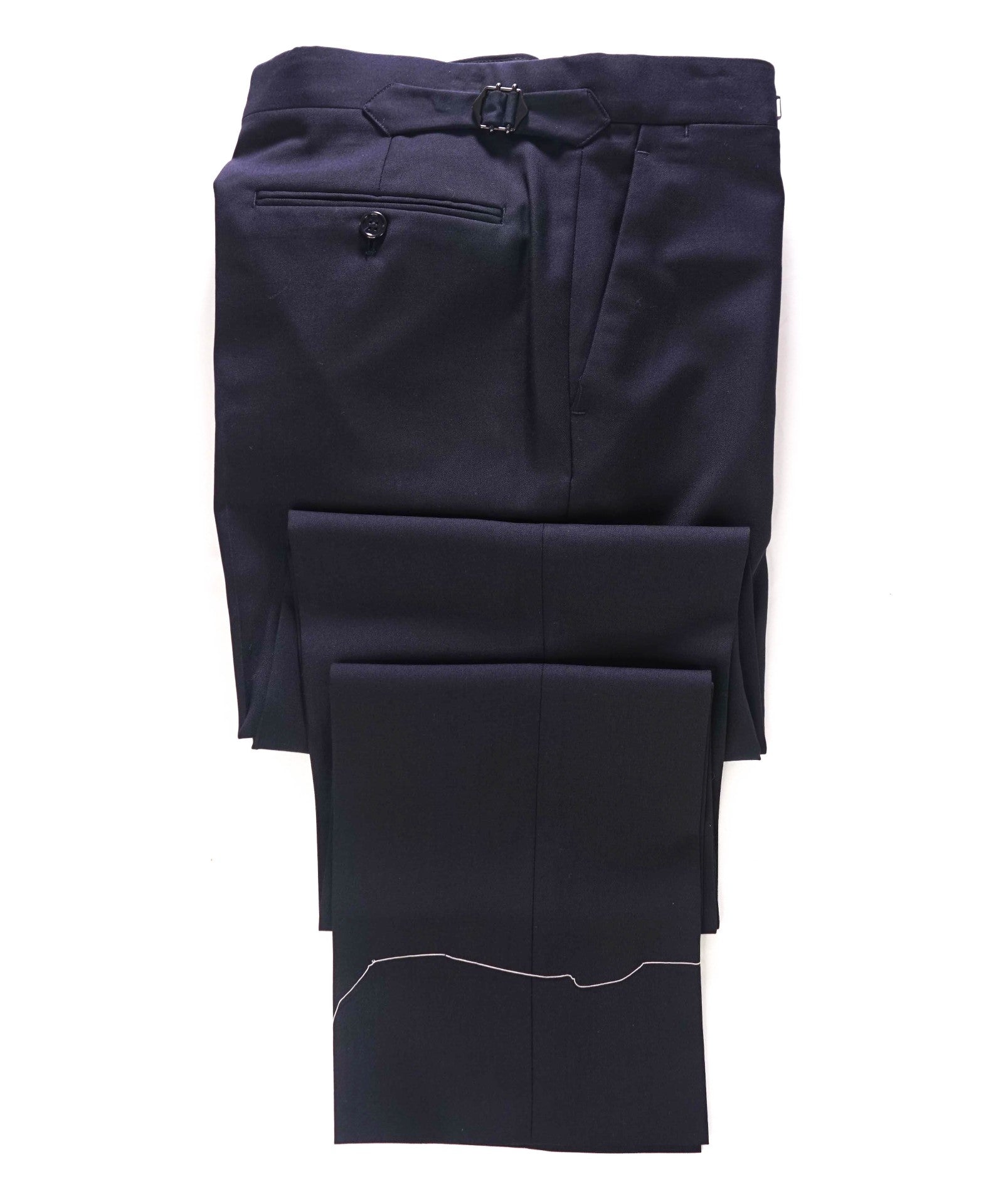 $750 RALPH LAUREN PURPLE LABEL - Solid Navy Blue Wool Pants - 30W