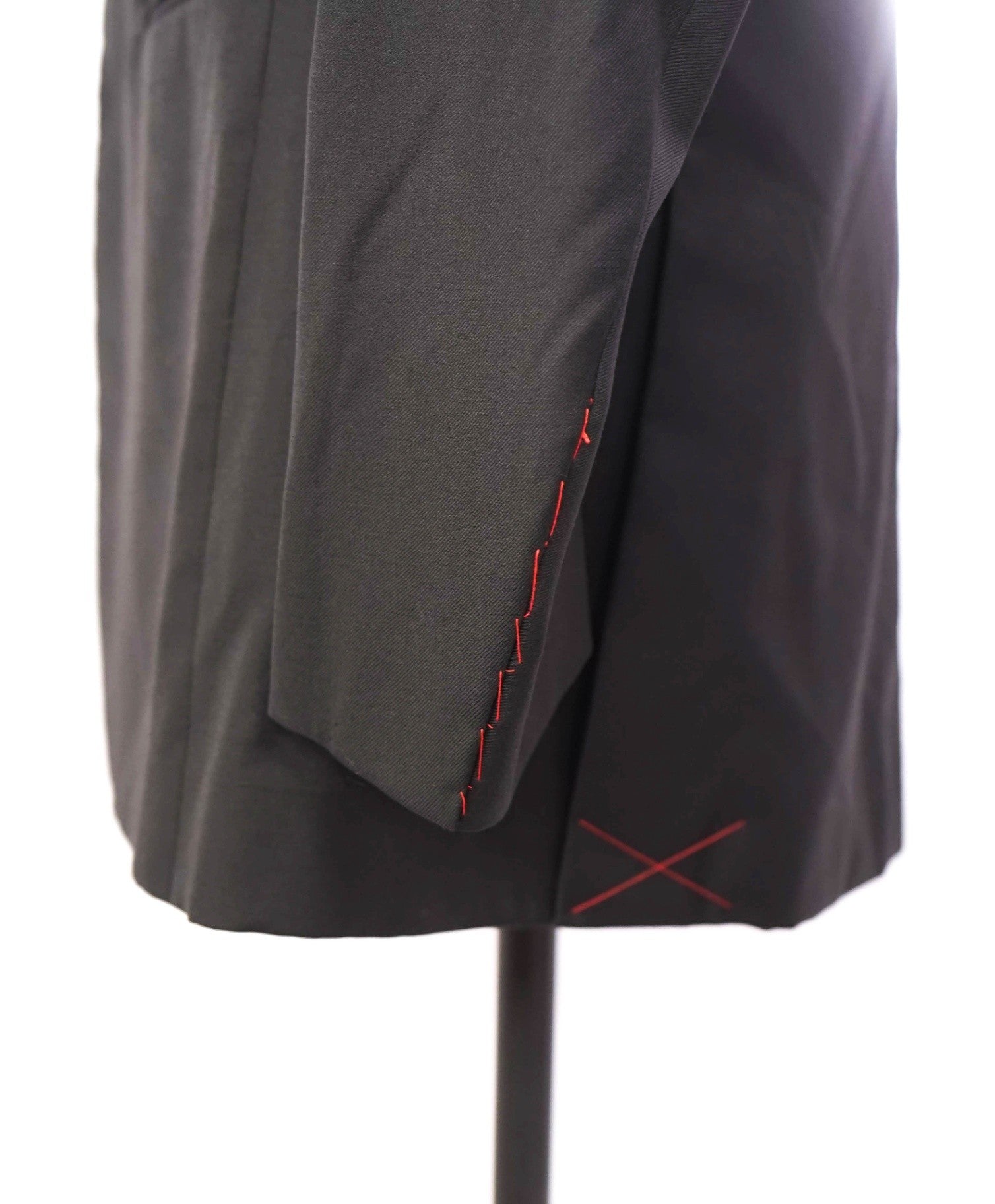 $4,595 ISAIA - "AQUASPIDER" Solid Black Wool Peak Lapel Tuxedo - 44L