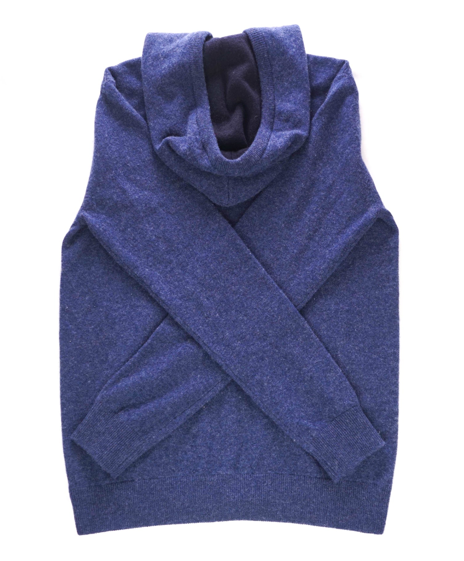 $368 SAKS FIFTH AVENUE - Blue 100% Cashmere Zip-Up Hoodie - L