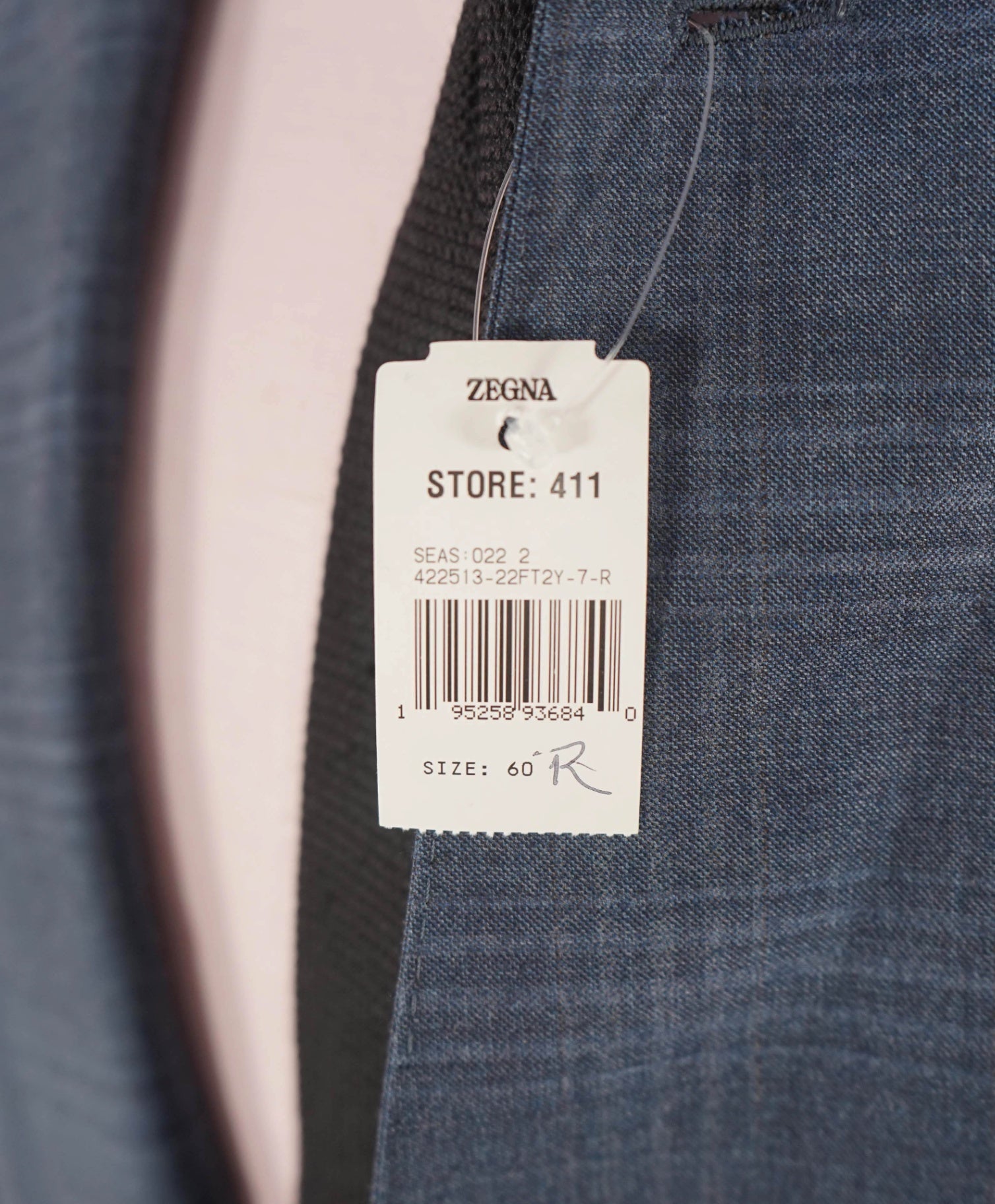 $5,990 ZEGNA - Blue Plaid "TROFEO" Wool Suit - 50R