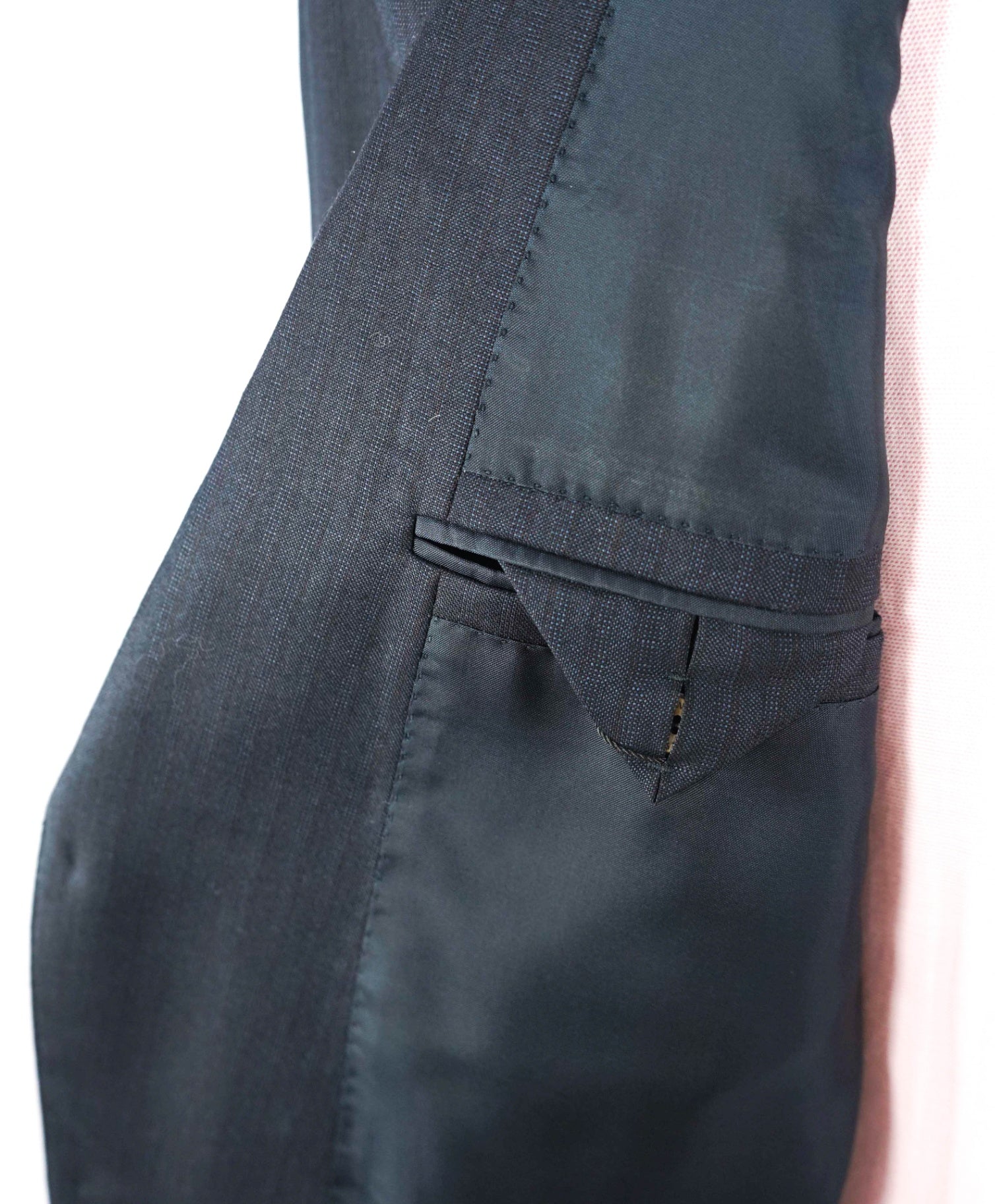 $3,490 ZEGNA - Navy Tonal Stripe "ACHILLFARM"  Wool/Silk Suit - 48R