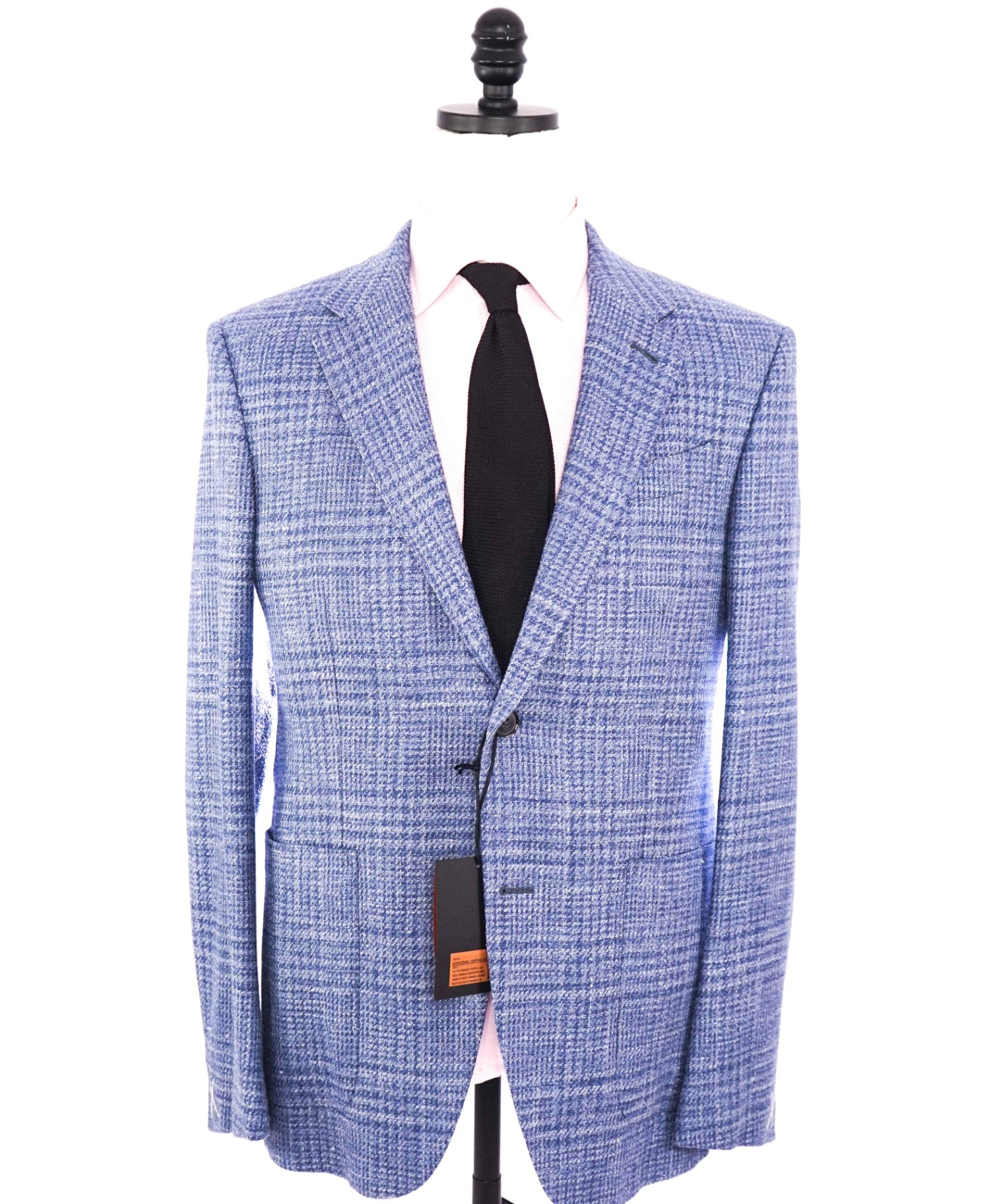 $2,990 ZEGNA - Blue Plaid "WINTER CROSSOVER" Wool/Silk/Linen Blazer - 48R