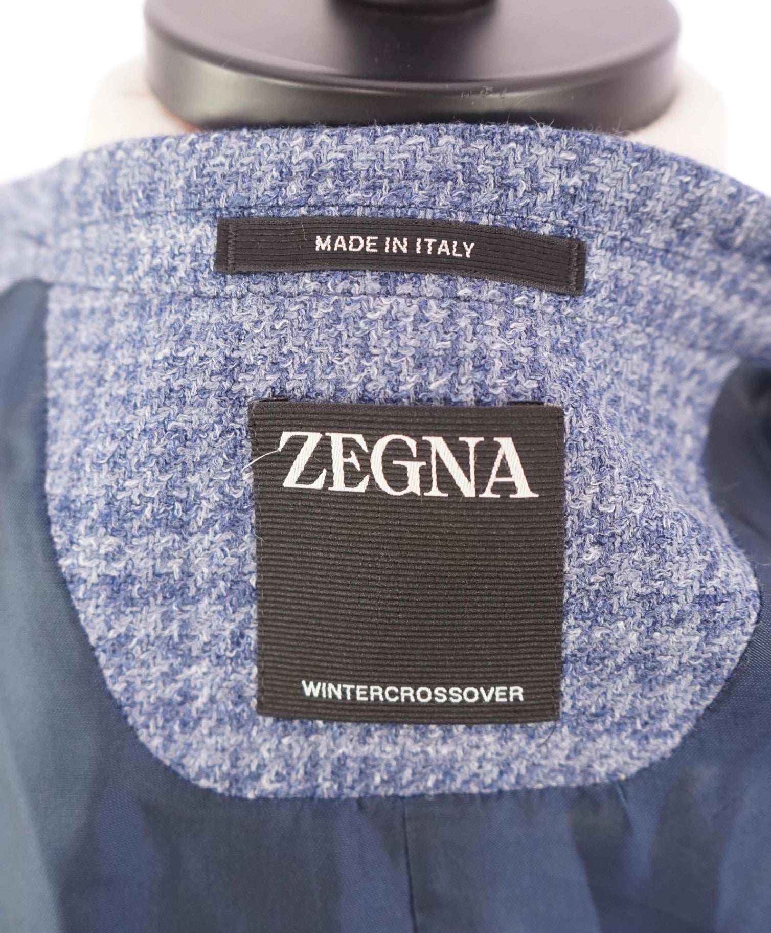$2,990 ZEGNA - Blue Plaid "WINTER CROSSOVER" Wool/Silk/Linen Blazer - 48R