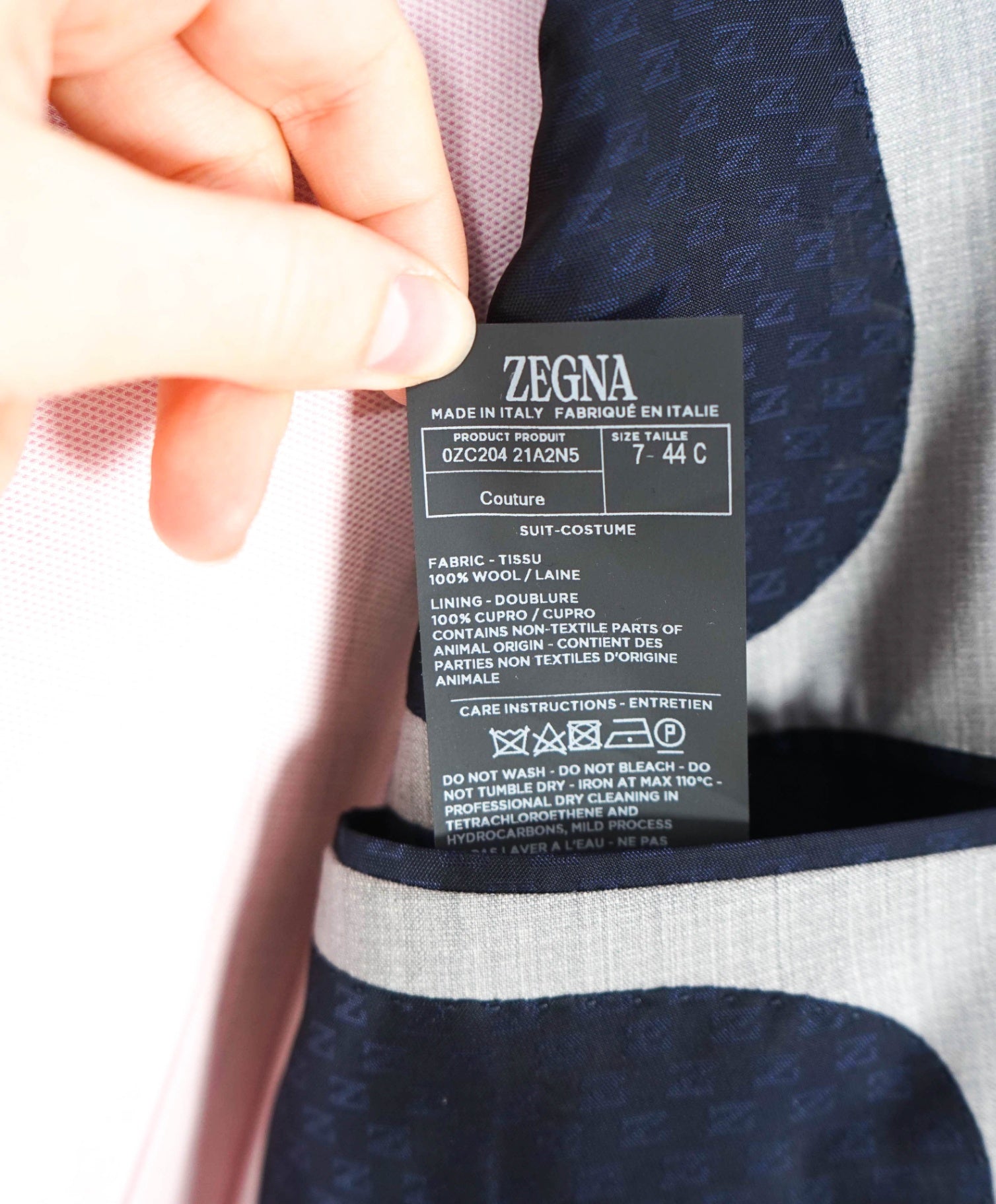 $7,900 ZEGNA - Light Gray XXX "High Performance" Wool Suit - 34S