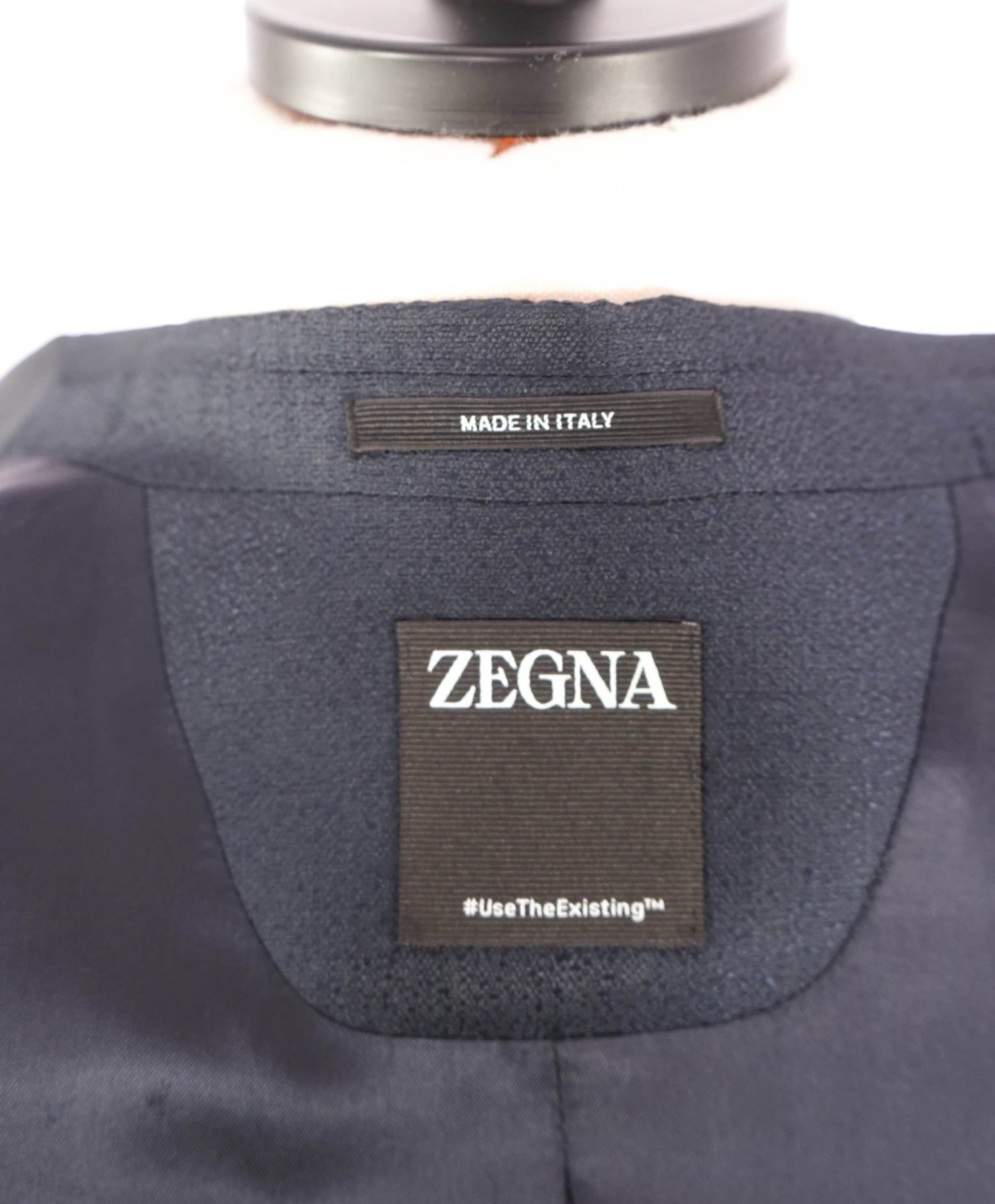 $2,990 ZEGNA - Textured Blue Peak Lapel Dinner Jacket - 38R