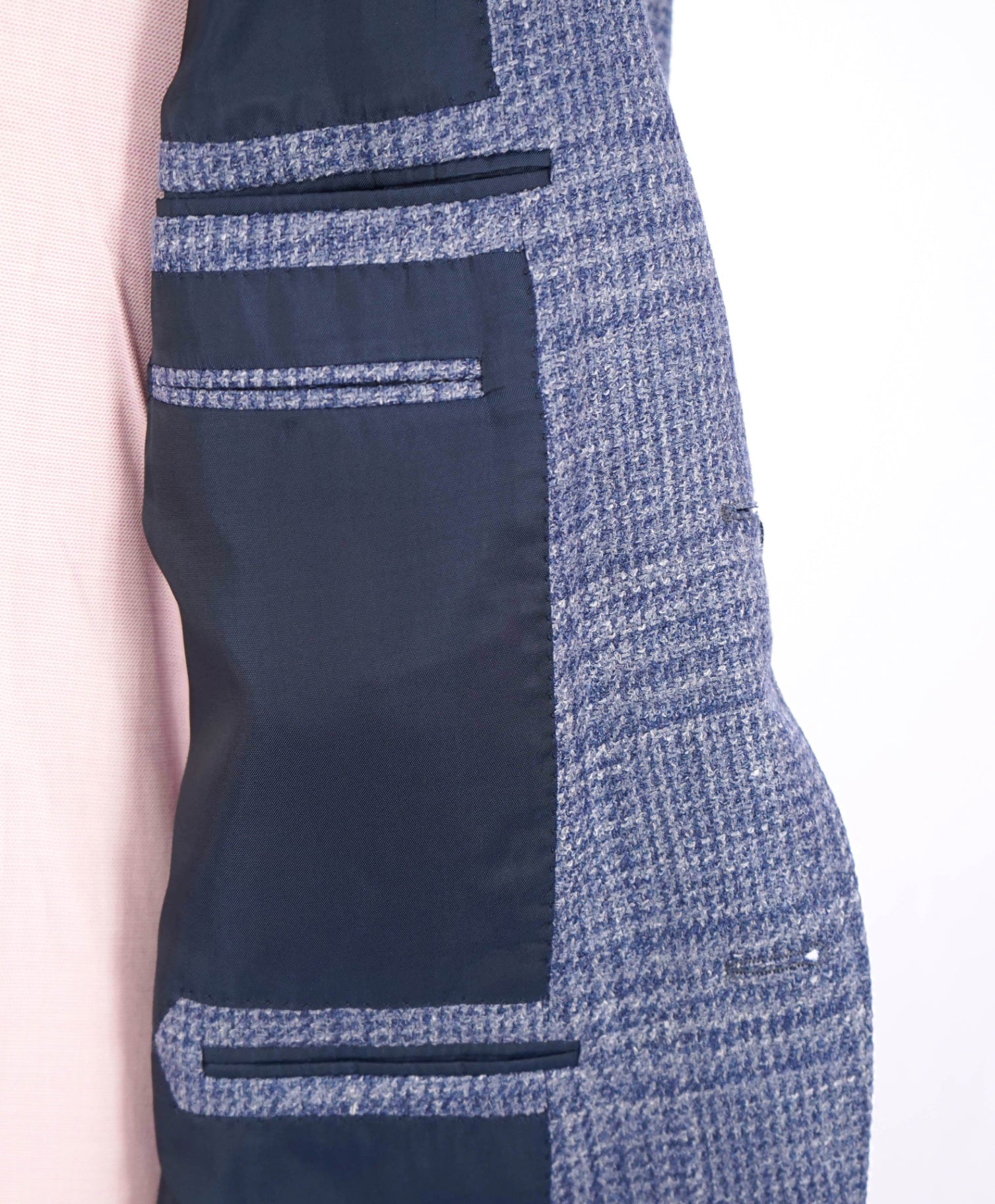 $2,990 ZEGNA - Blue Plaid "WINTER CROSSOVER" Wool/Silk/Linen Blazer - 48R