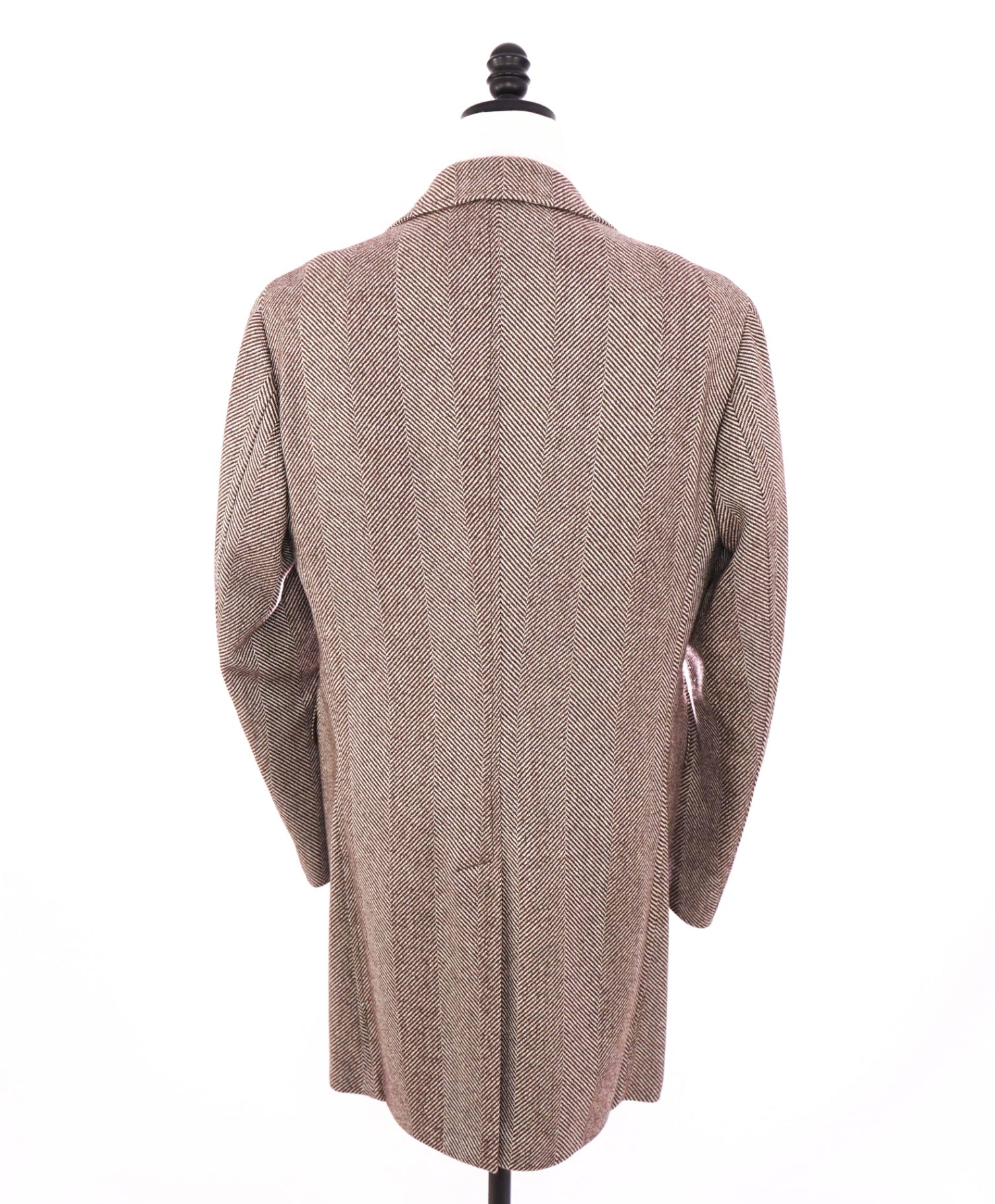 $1,995 ELEVENTY - "PLATINUM" Brown Herringbone Wool Top Coat - 40