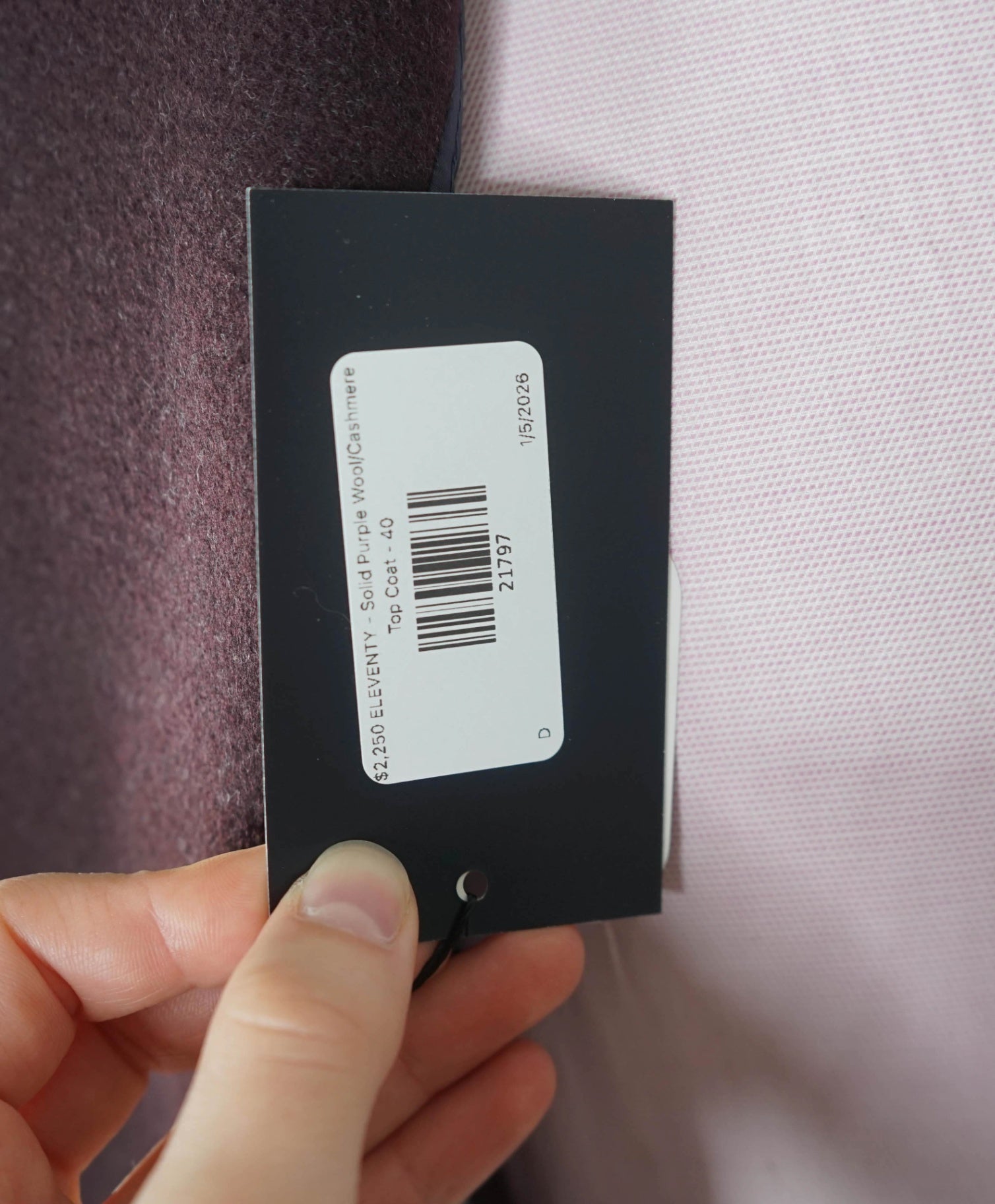 $2,250 ELEVENTY - "PLATINUM" Burgundy Wool/Cashmere Top Coat - 40