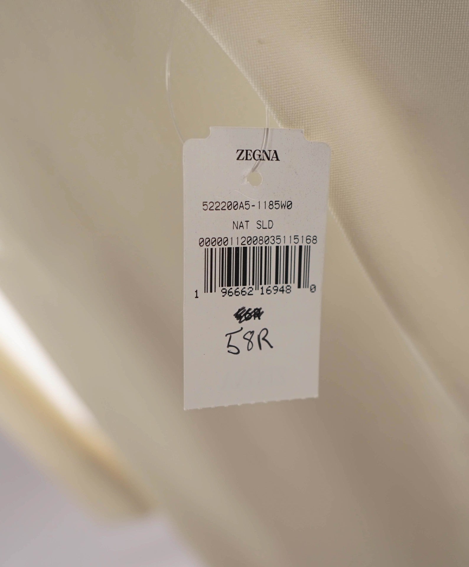 $3,990 ZEGNA - Ivory "VENEZIA" Wool Shawl Lapel Dinner Jacket - 48R