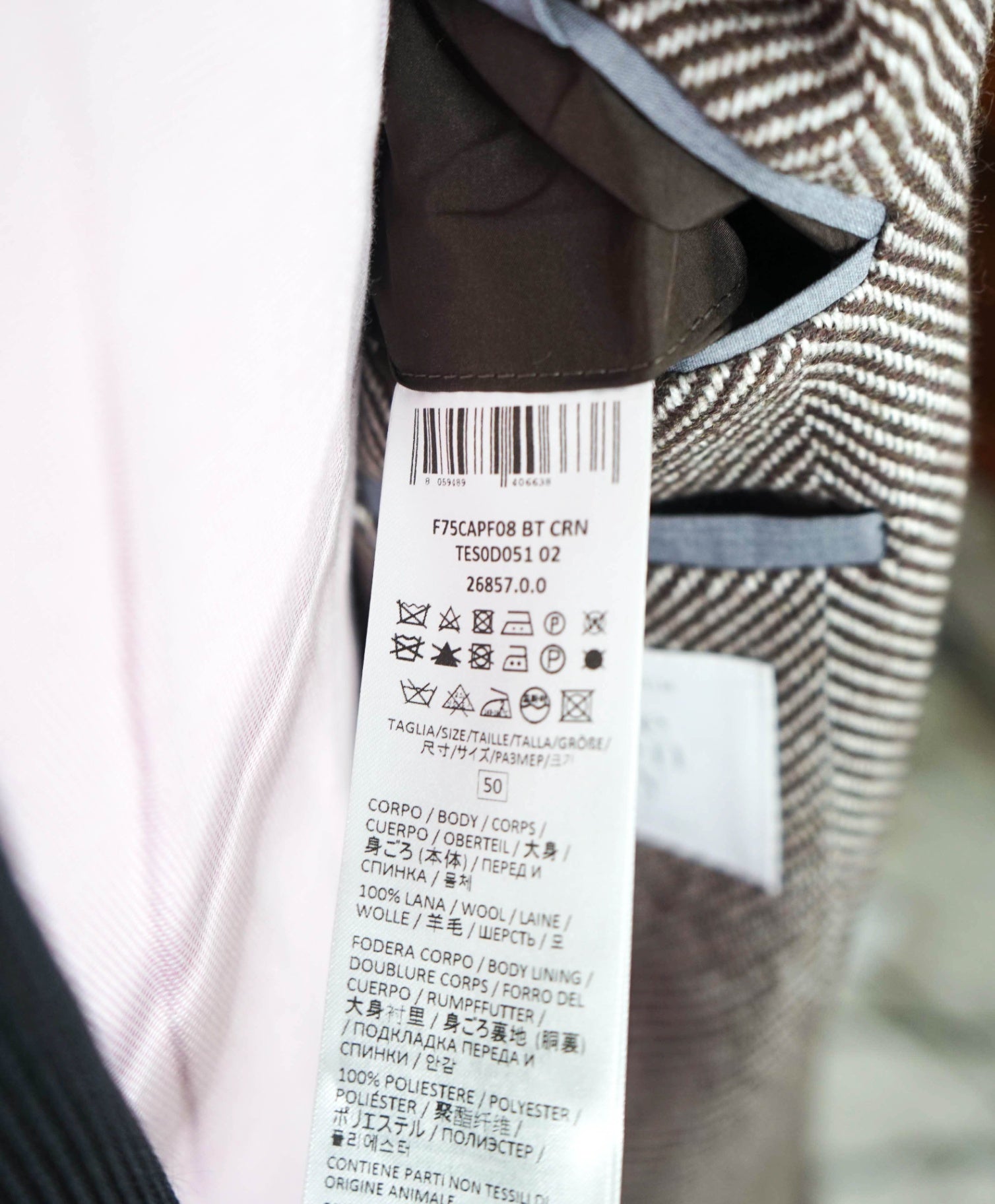 $1,995 ELEVENTY - "PLATINUM" Brown Herringbone Wool Top Coat - 40