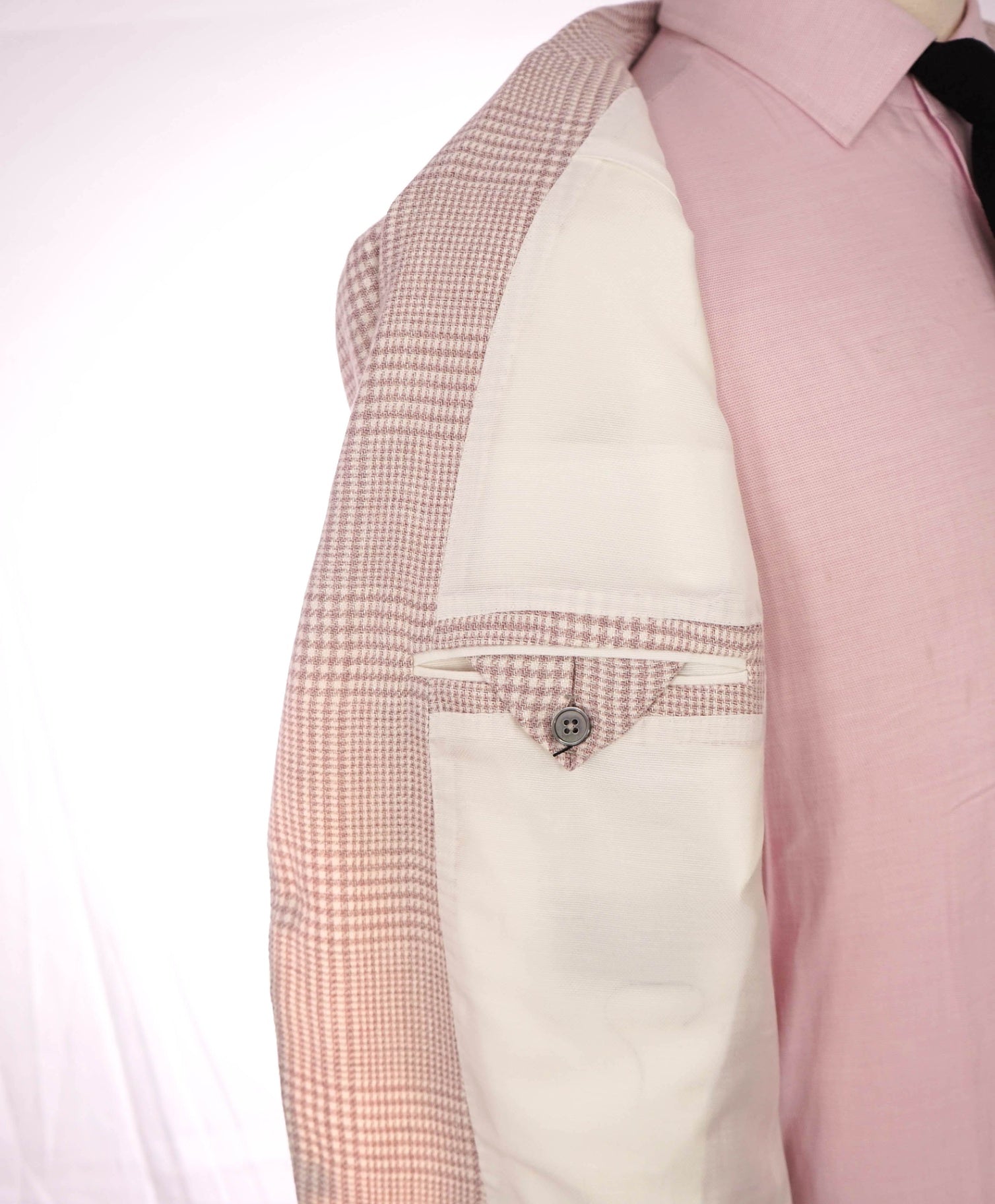$3,590 ZEGNA - Pink Plaid "FAIRWAY" CROSSOVER Linen/Wool/Silk Blazer - 44R