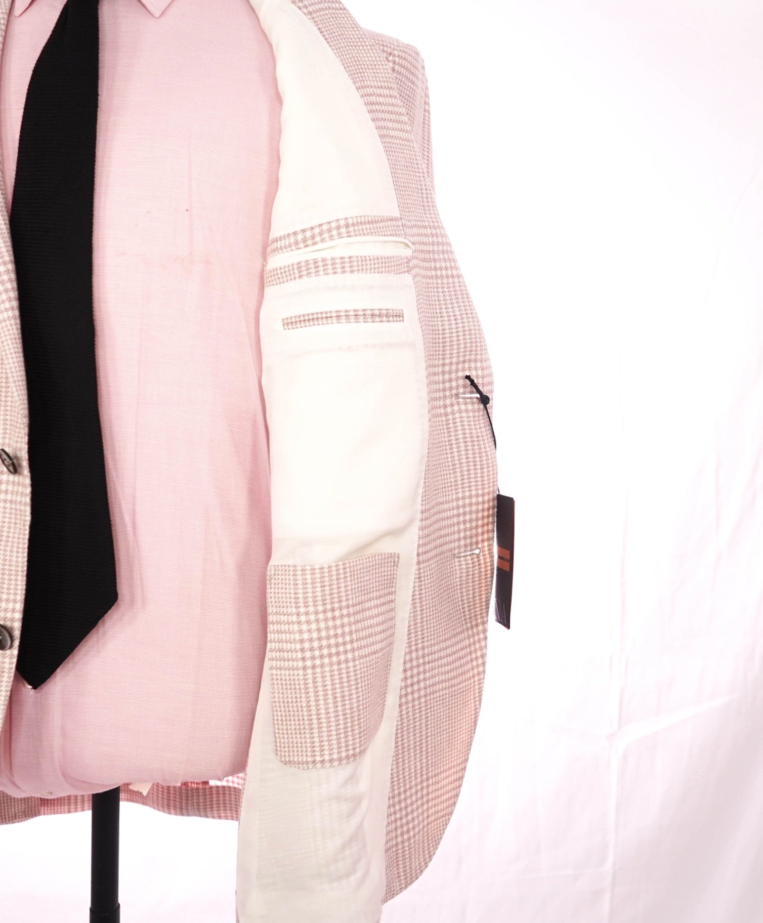 $3,590 ZEGNA - Pink Plaid "FAIRWAY" CROSSOVER Linen/Wool/Silk Blazer - 42R