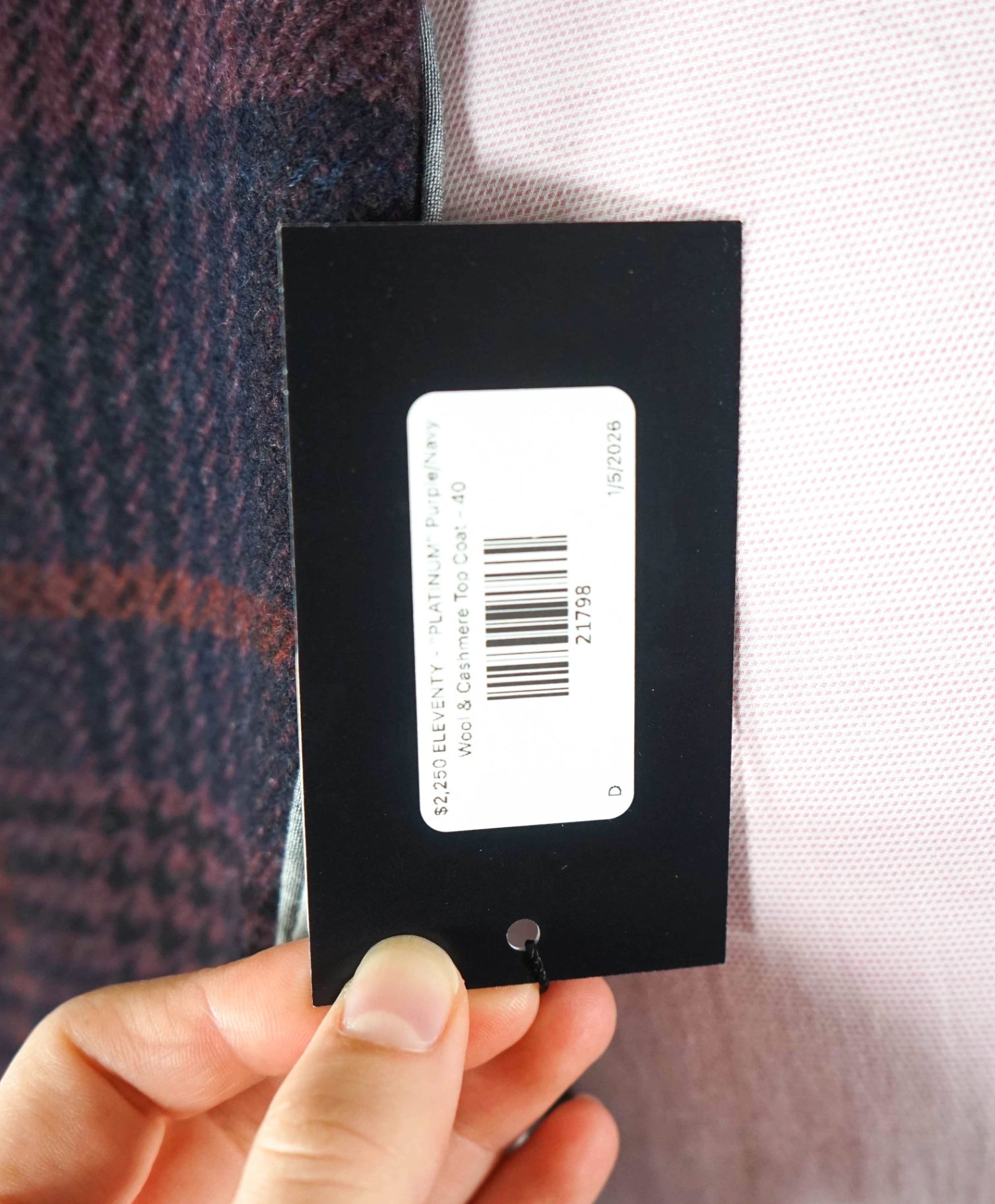 $2,250 ELEVENTY - "PLATINUM" Wool & Cashmere Top Coat - 40