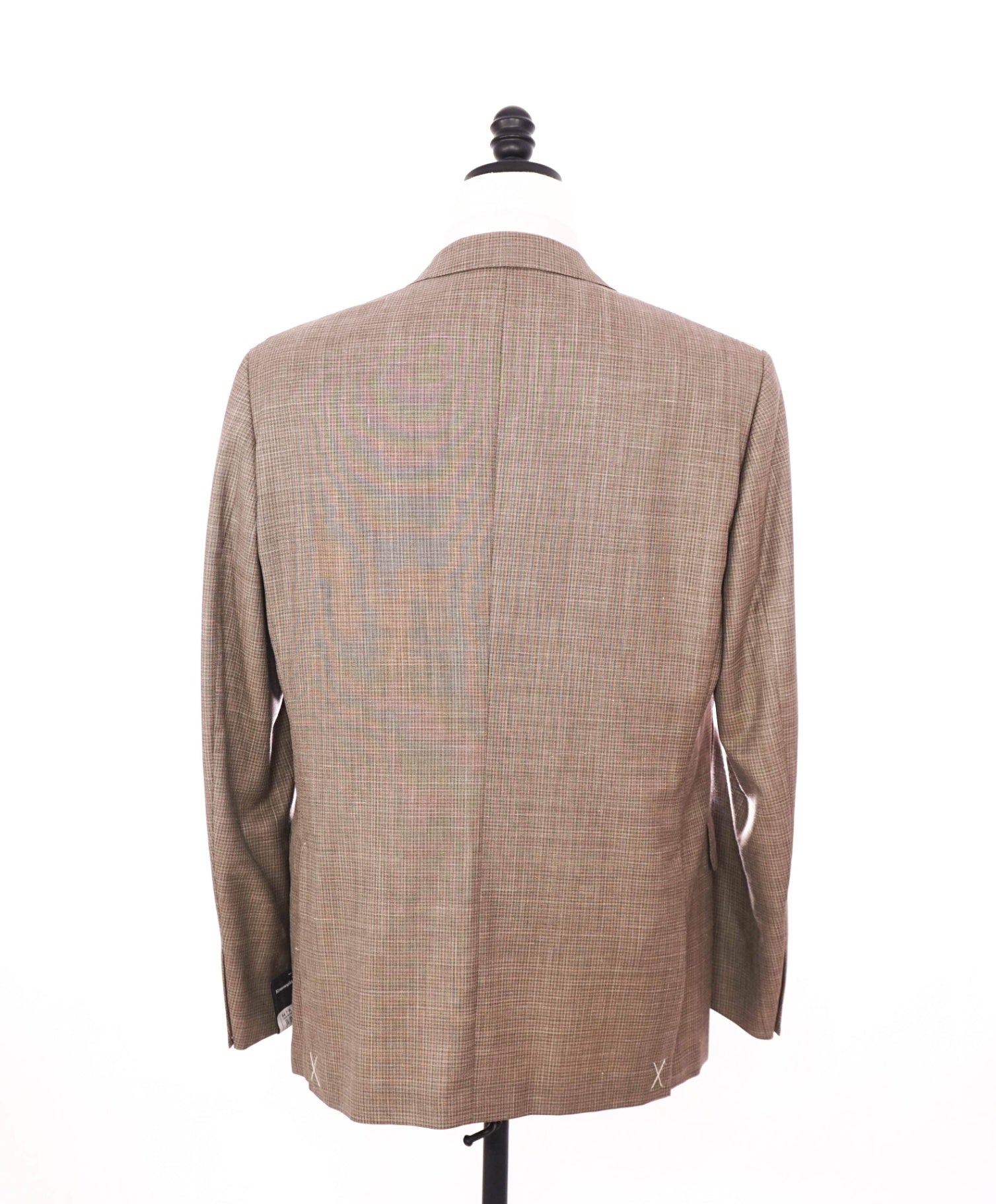 $3,290 ZEGNA - "TROFEO SUMMER" Neutral Check Wool/Linen/Silk Blazer- 44R