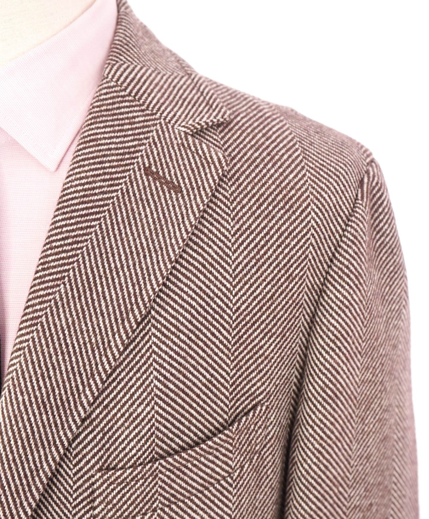 $1,995 ELEVENTY - "PLATINUM" Brown Herringbone Wool Top Coat - 40