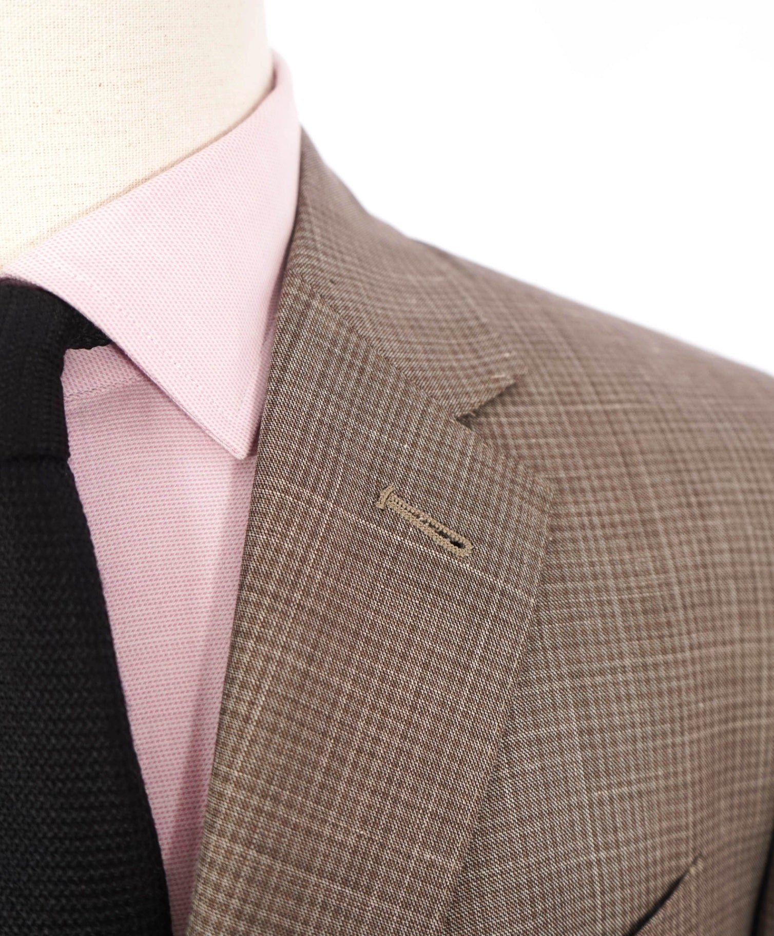 $3,290 ZEGNA - "TROFEO SUMMER" Neutral Check Wool/Linen/Silk Blazer- 44R