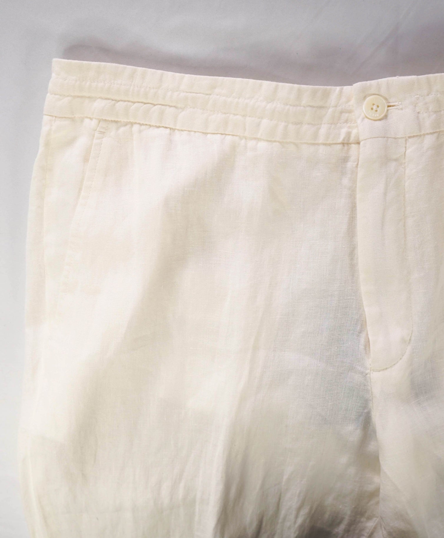 $695 ZEGNA - Off White Linen Pants - 36W