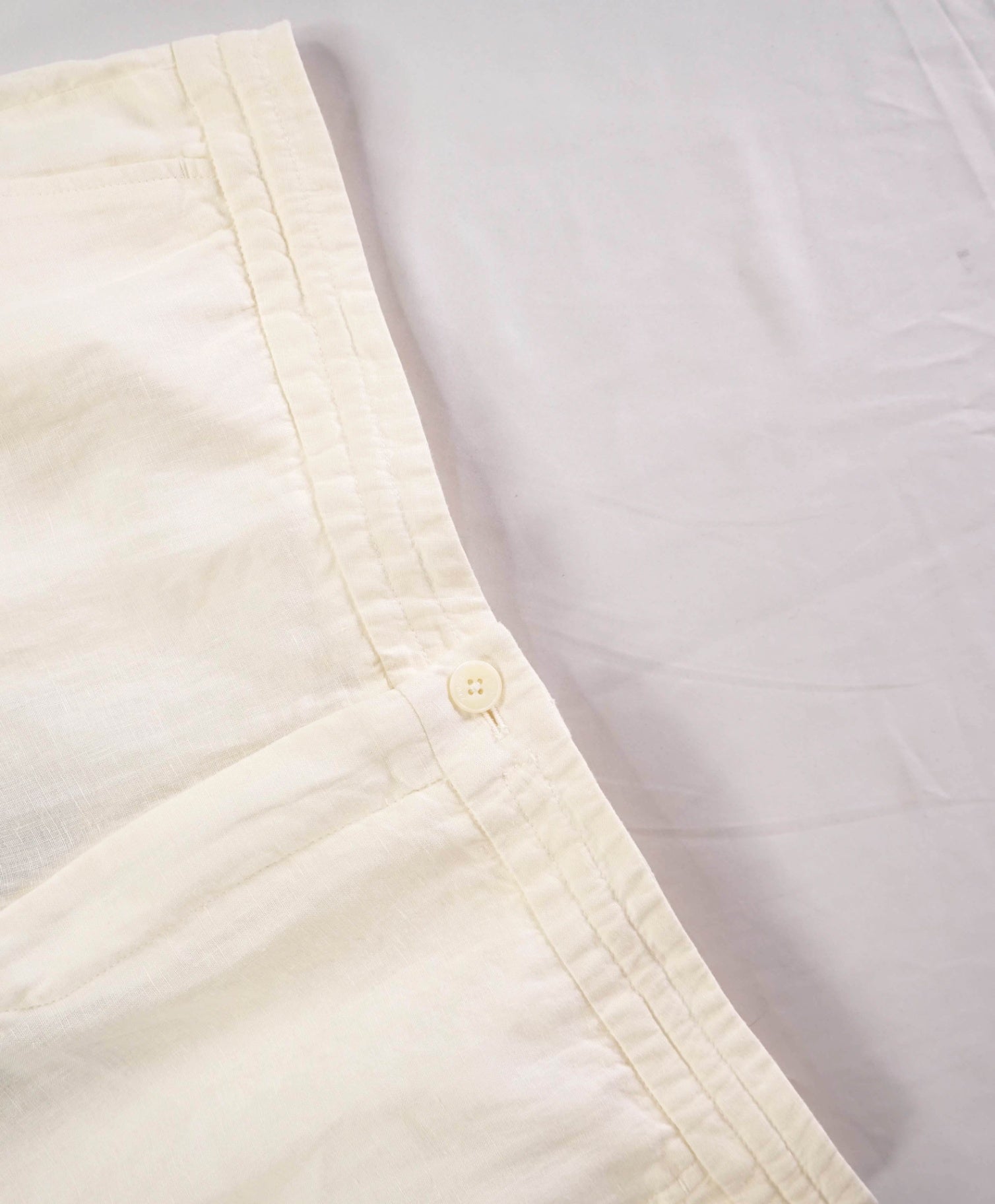 $695 ZEGNA - Off White Linen Pants - 34W
