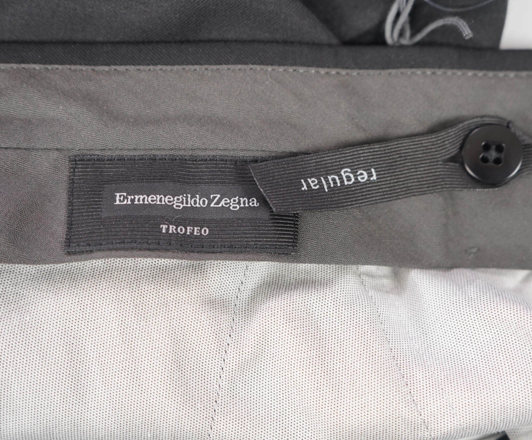 $795 ZEGNA - Solid Black TROFEO Wool Pants - 39W