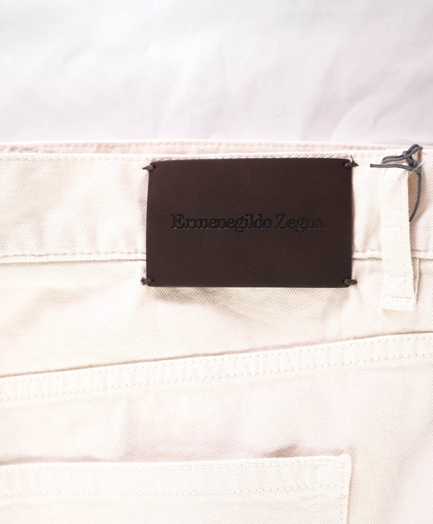 $795 ZEGNA - Solid Beige Denim Pants - 42W