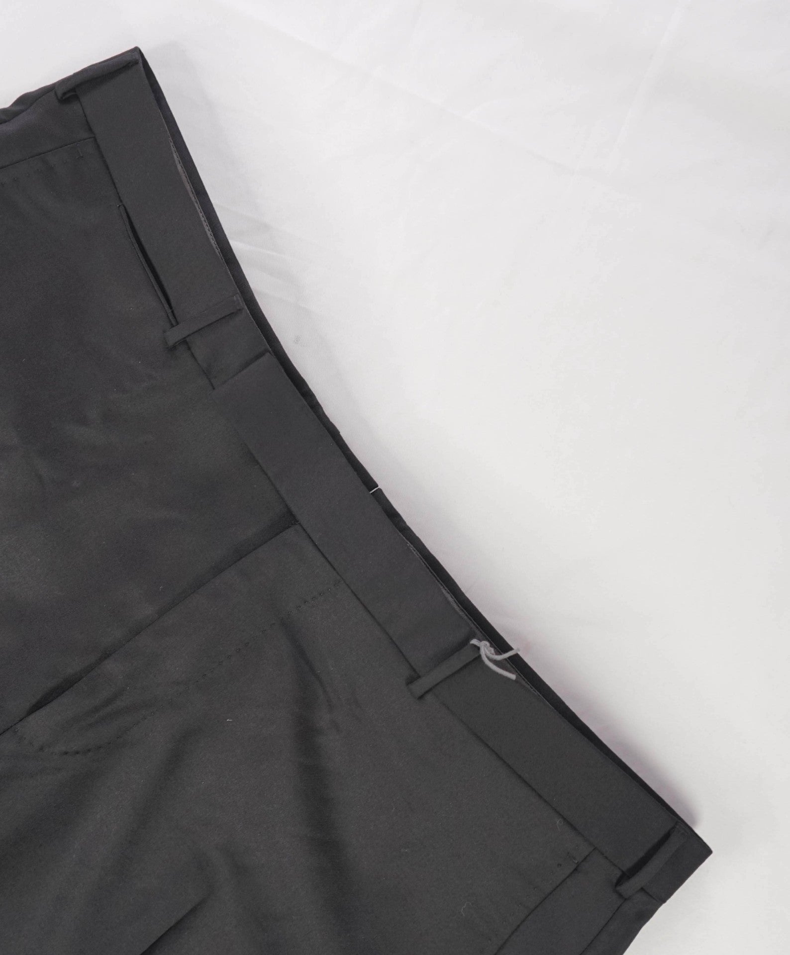 $795 ZEGNA - Solid Black TROFEO Wool Pants - 38W