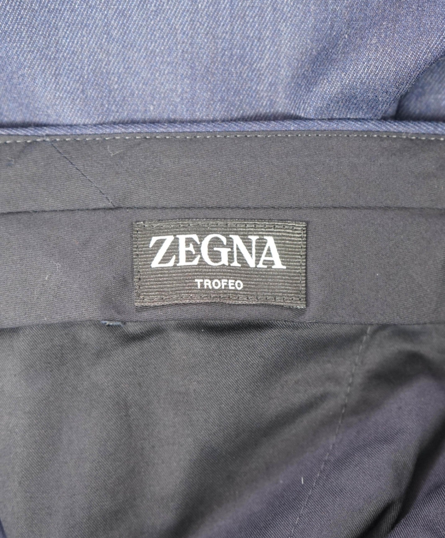 $795 ZEGNA - Solid Blue TROFEO Wool Dress Pants - 39W