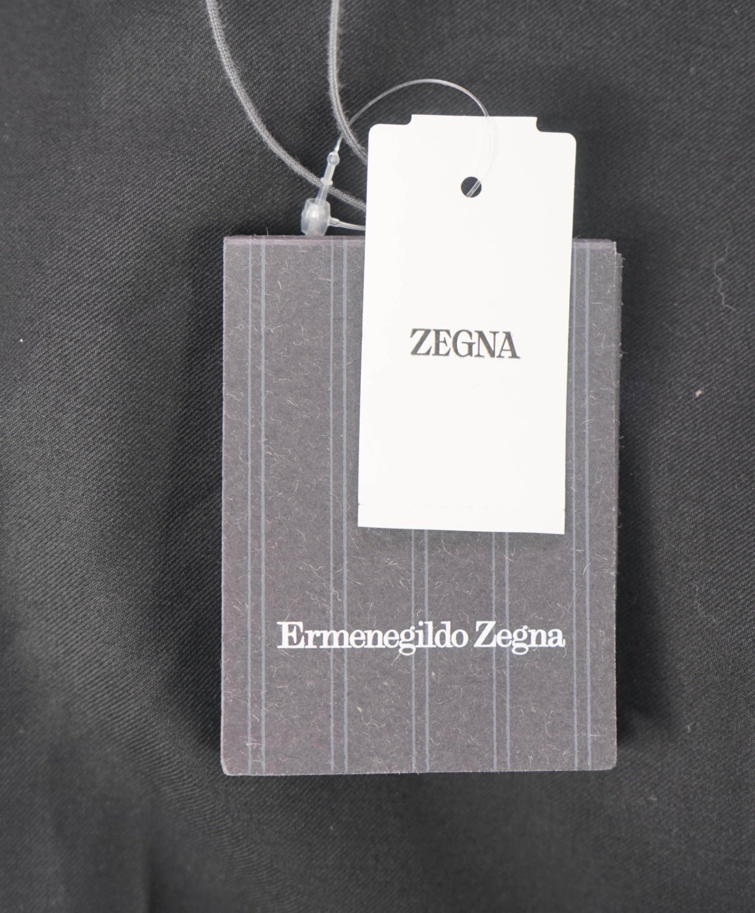 $795 ZEGNA - Solid Black TROFEO Wool Pants - 39W