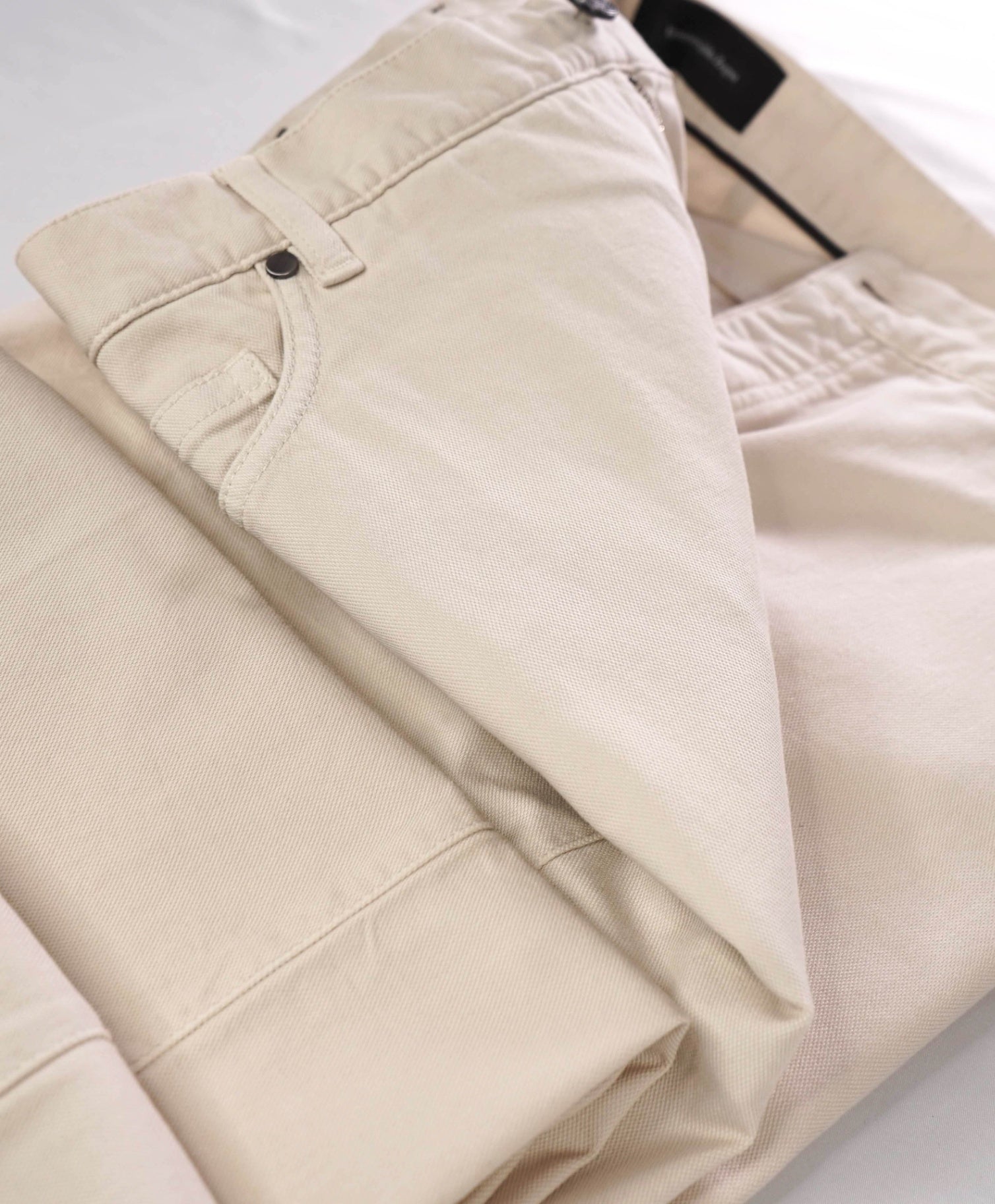 $795 ZEGNA - Solid Beige Denim Pants - 42W