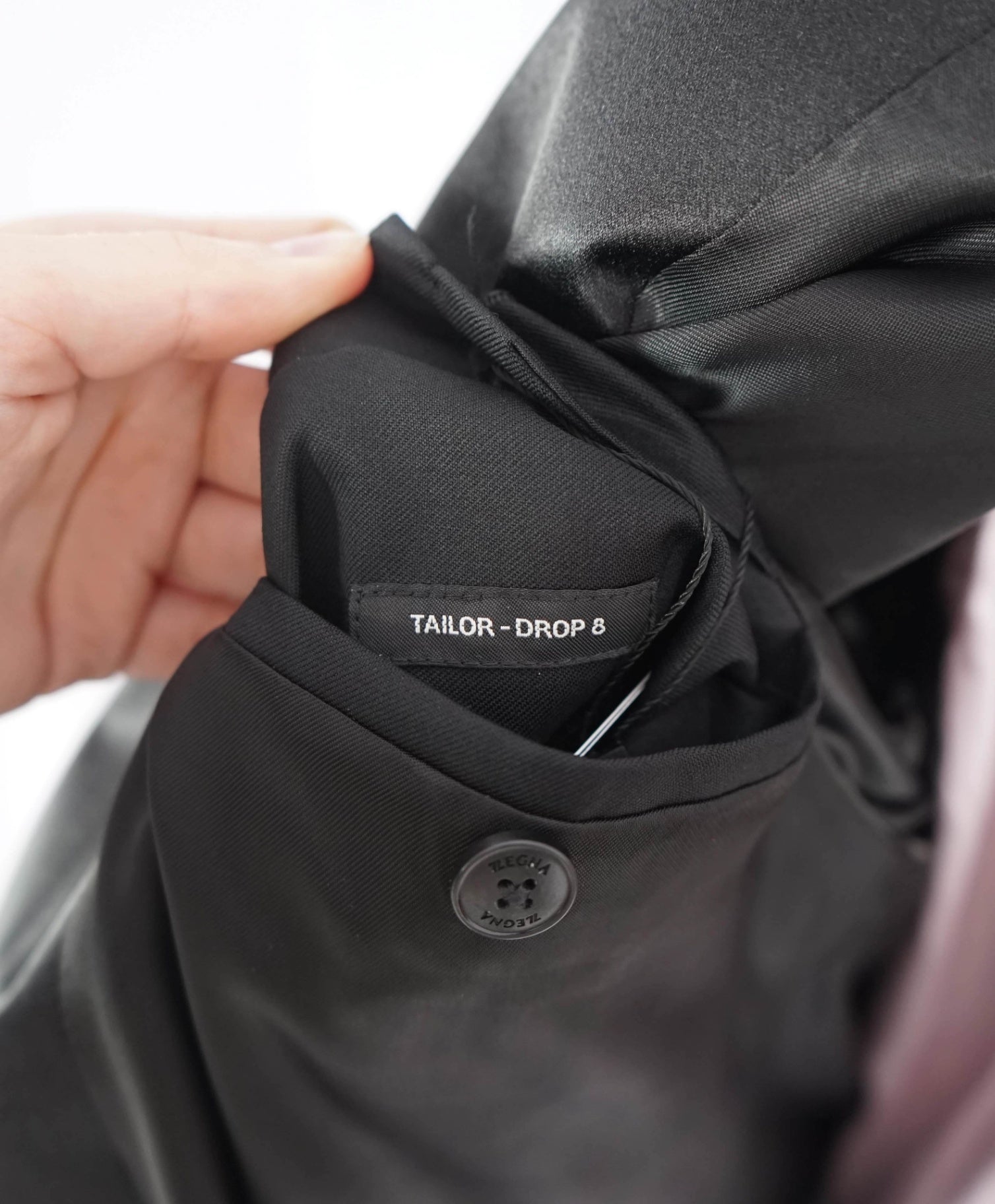 $1,570 Z ZEGNA - Solid Black Wool Peak Lapel Tuxedo - 48L