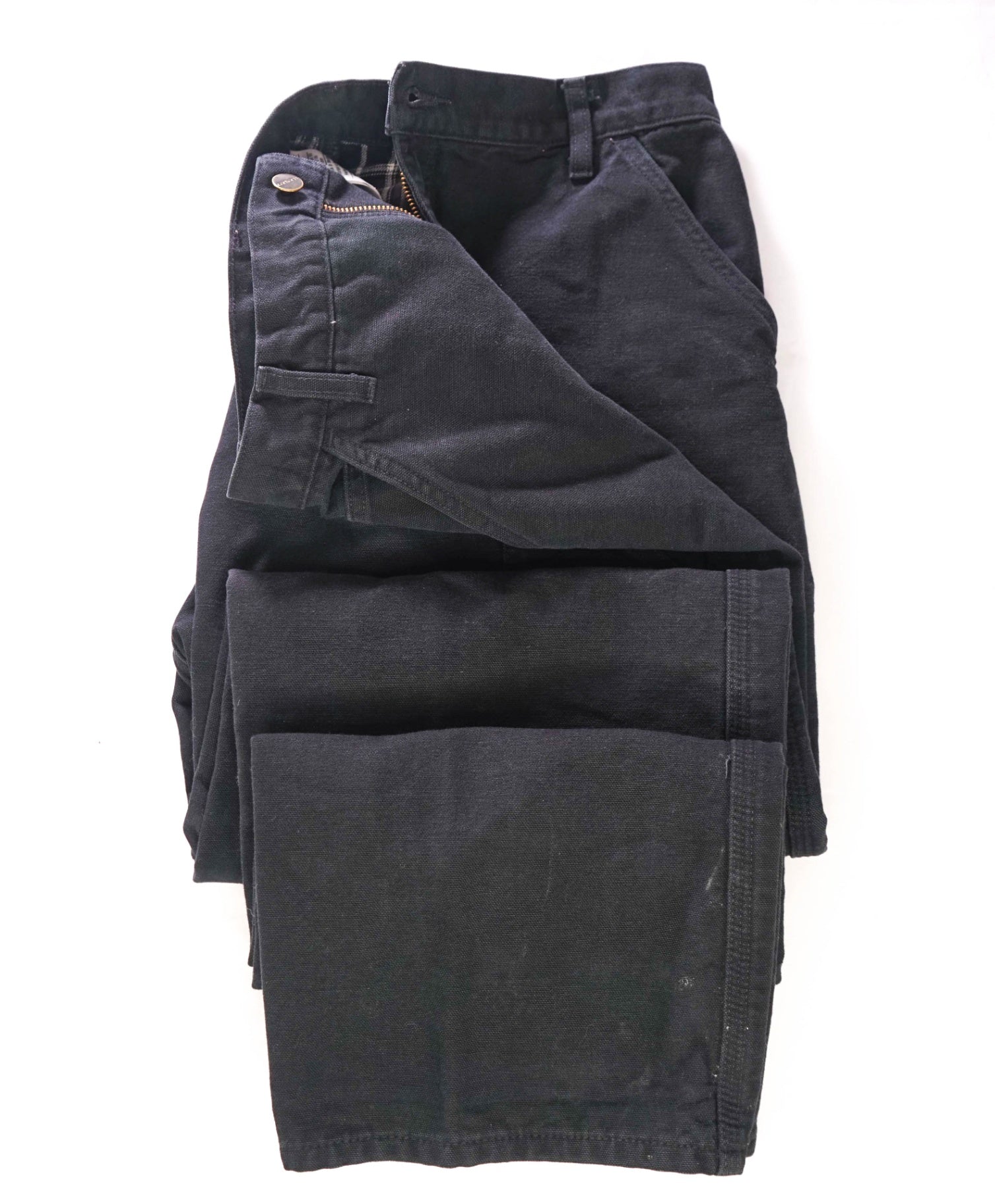 $55 CARHARTT - Solid Black Cotton Work Pants - 35W