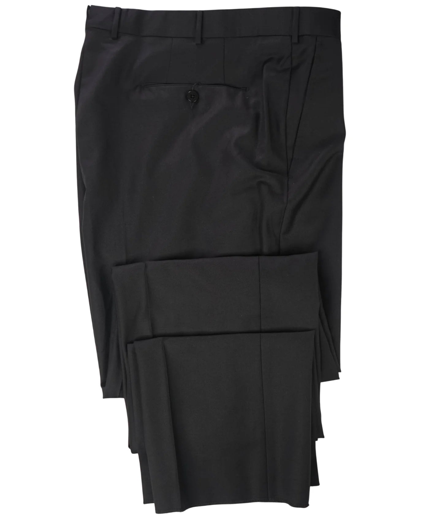 $795 ZEGNA - Solid Black TROFEO Wool Pants - 38W