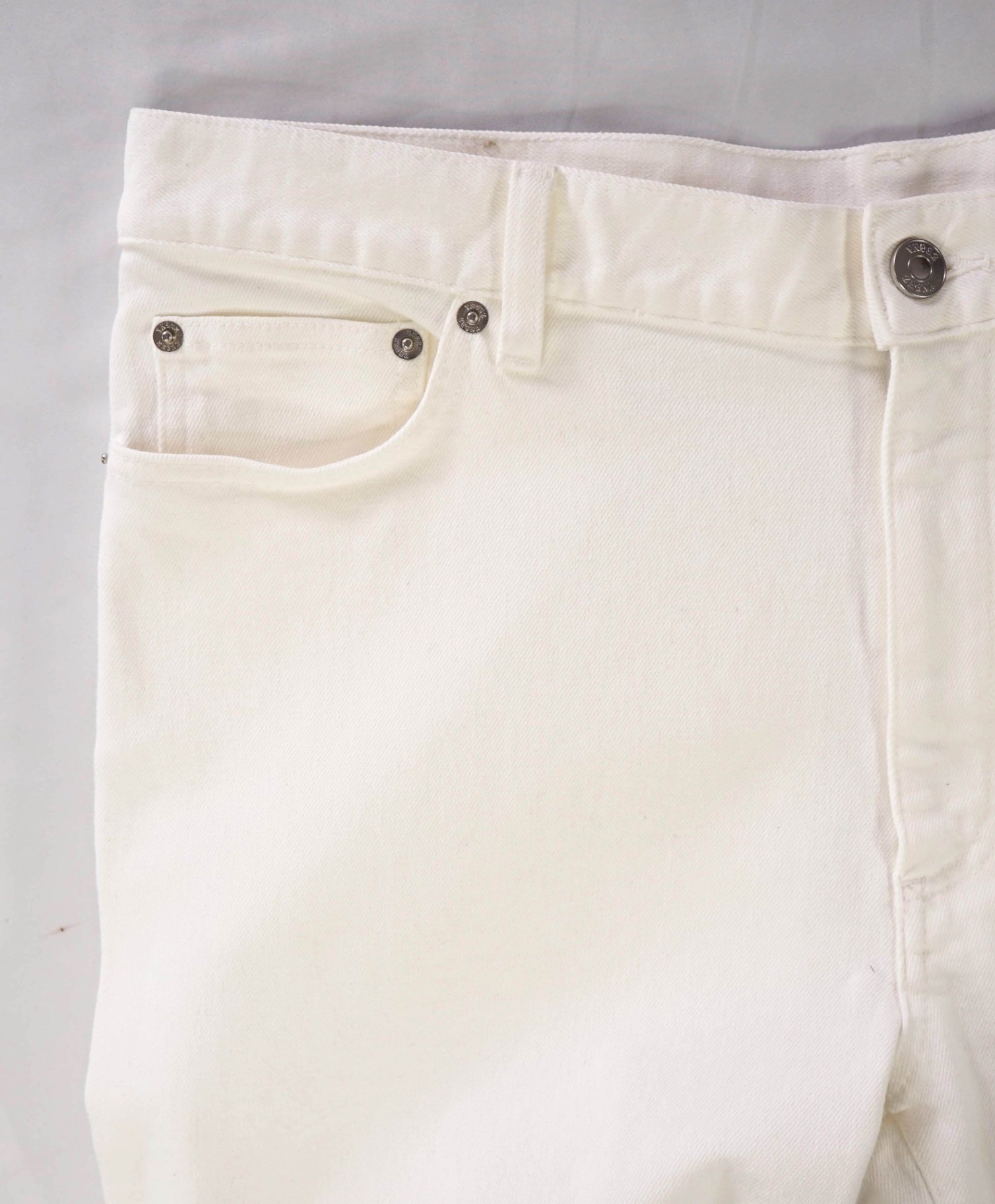 $385 ZEGNA - Solid White Slim Fit Denim Pants - 36W