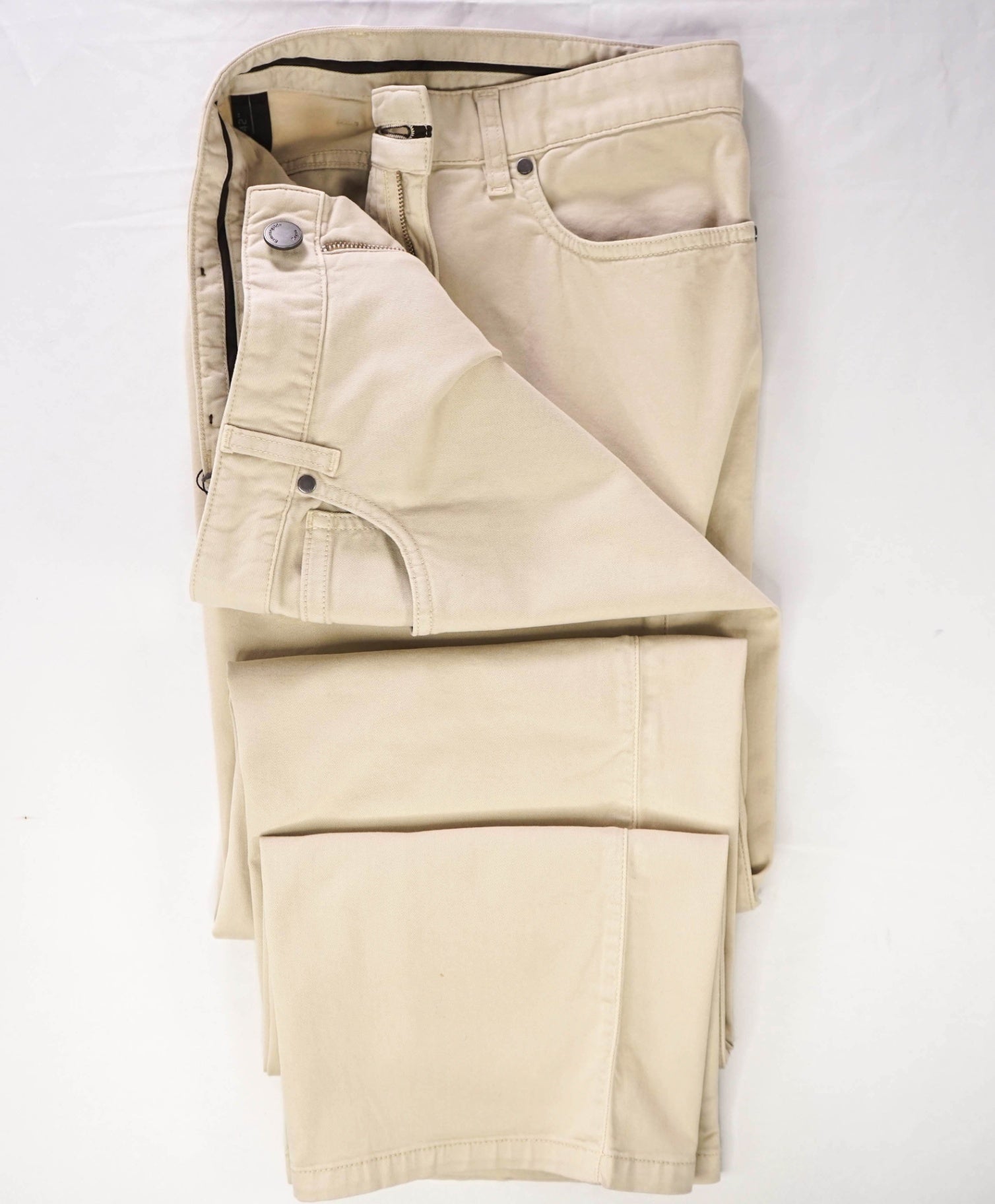 $795 ZEGNA - Beige Soft Denim Pants - 40W