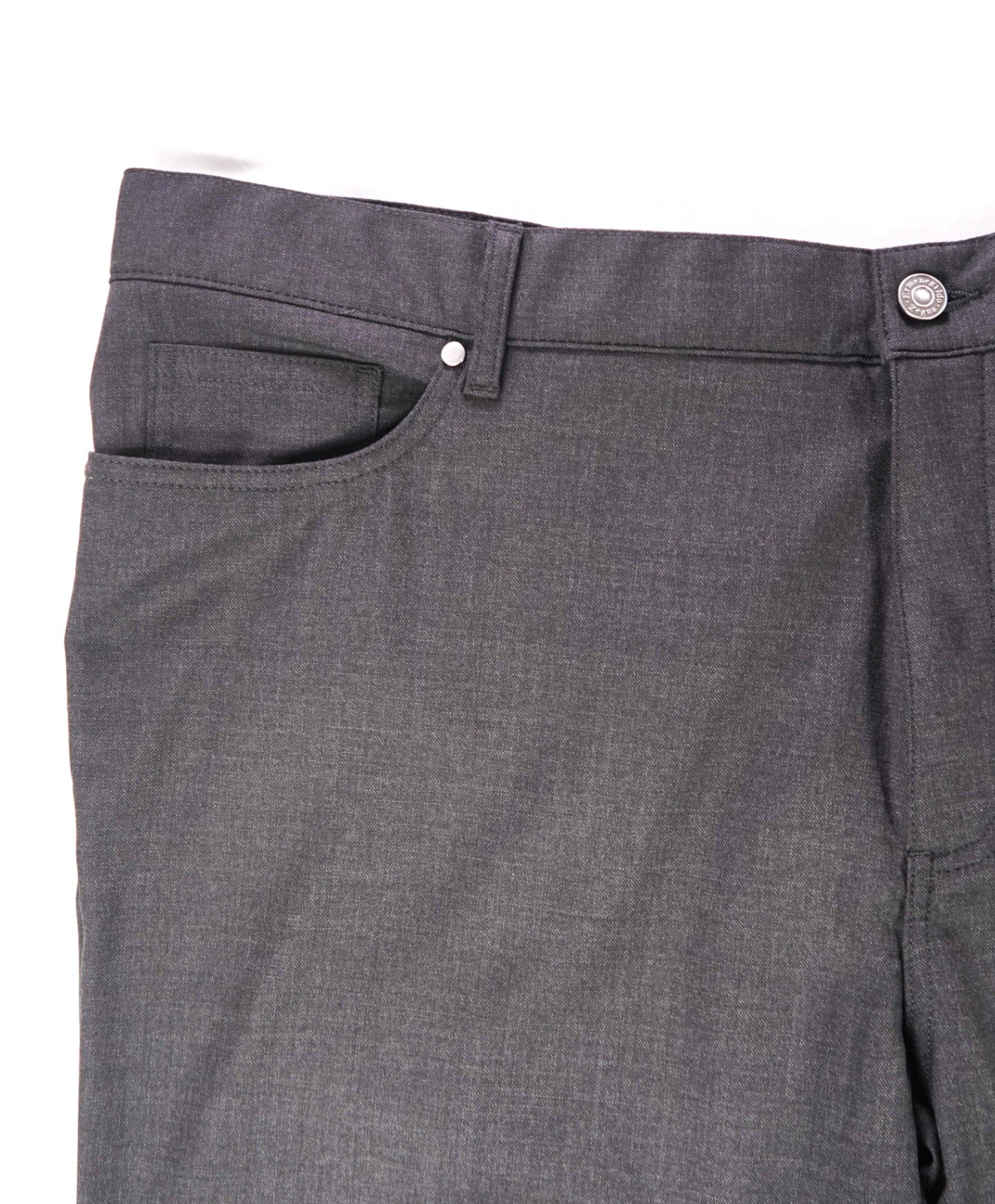 $695 ZEGNA - Solid Gray Wool 5-Pocket Pants - 44W