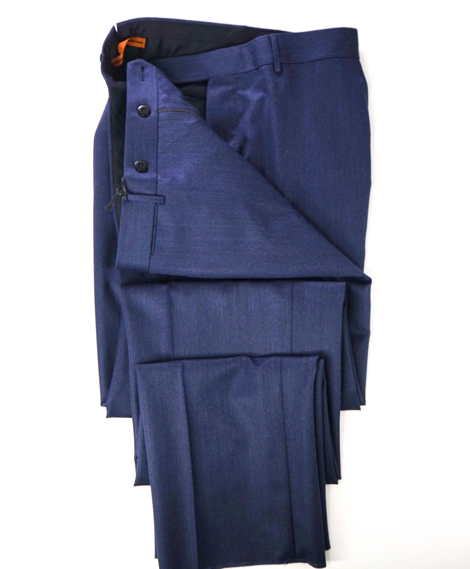 $795 ZEGNA - Solid Blue TROFEO Wool Dress Pants - 39W