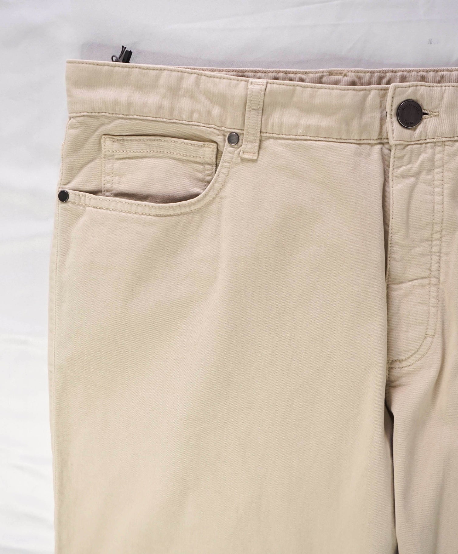 $795 ZEGNA - Beige Soft Denim Pants - 40W
